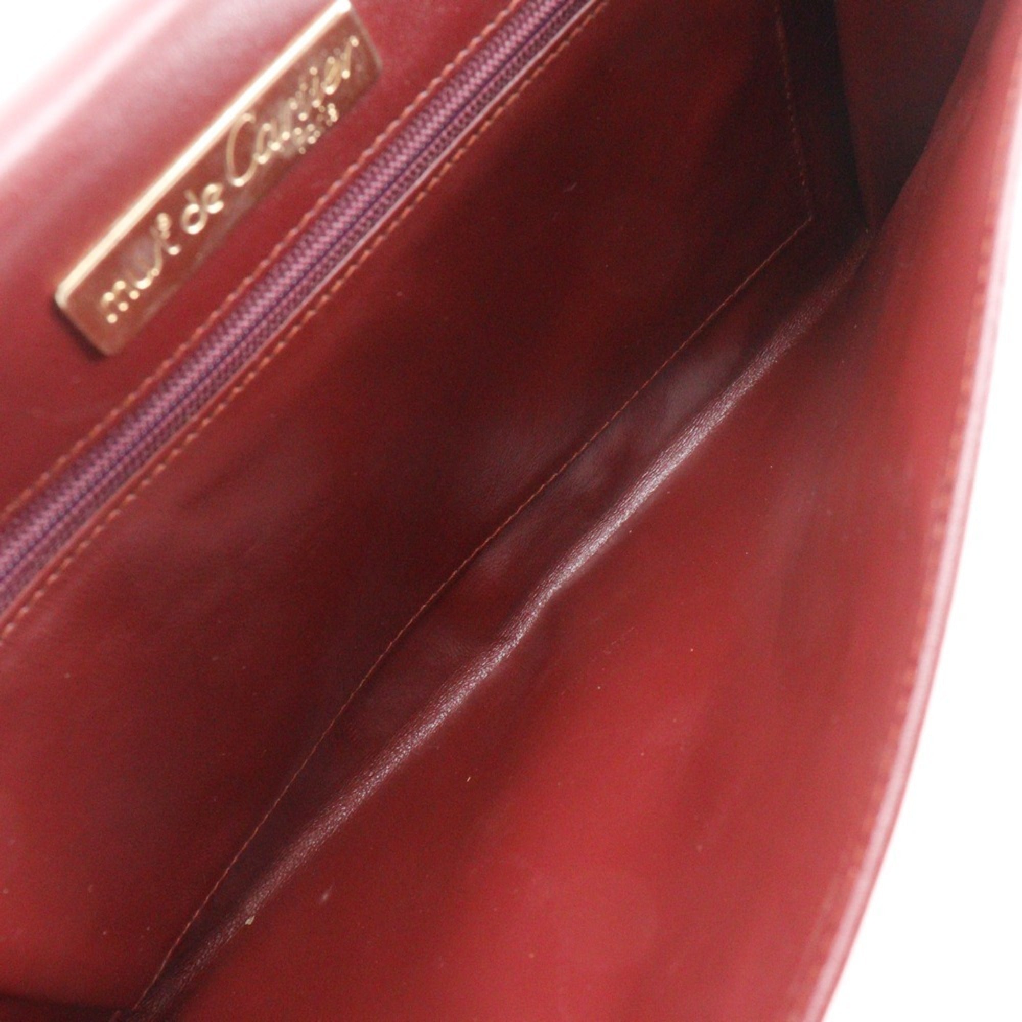 Cartier Must Bordeaux Leather Clutch Bag (Pre-Owned)