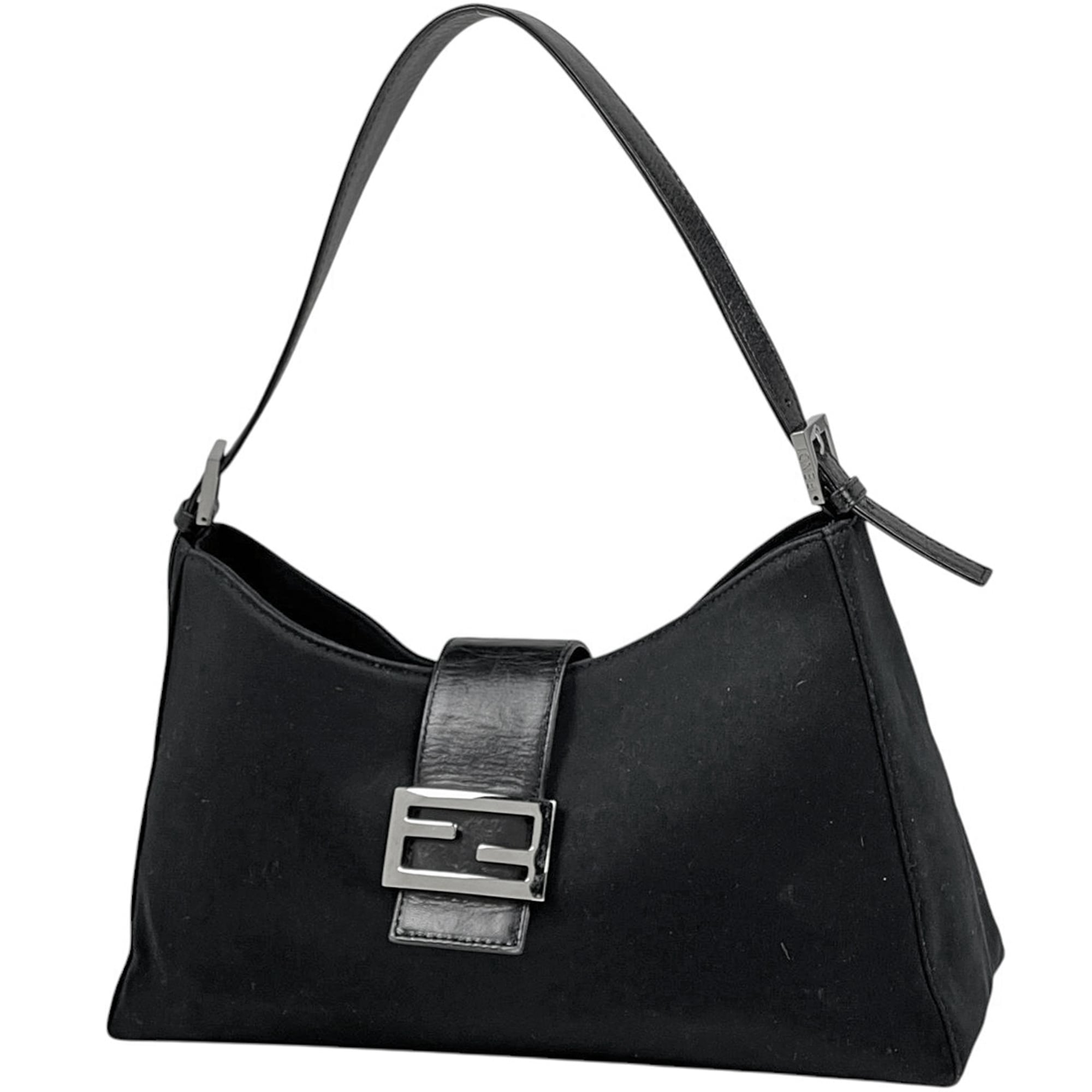 Fendi Black Fabric Leather Handbag (Pre-Owned)