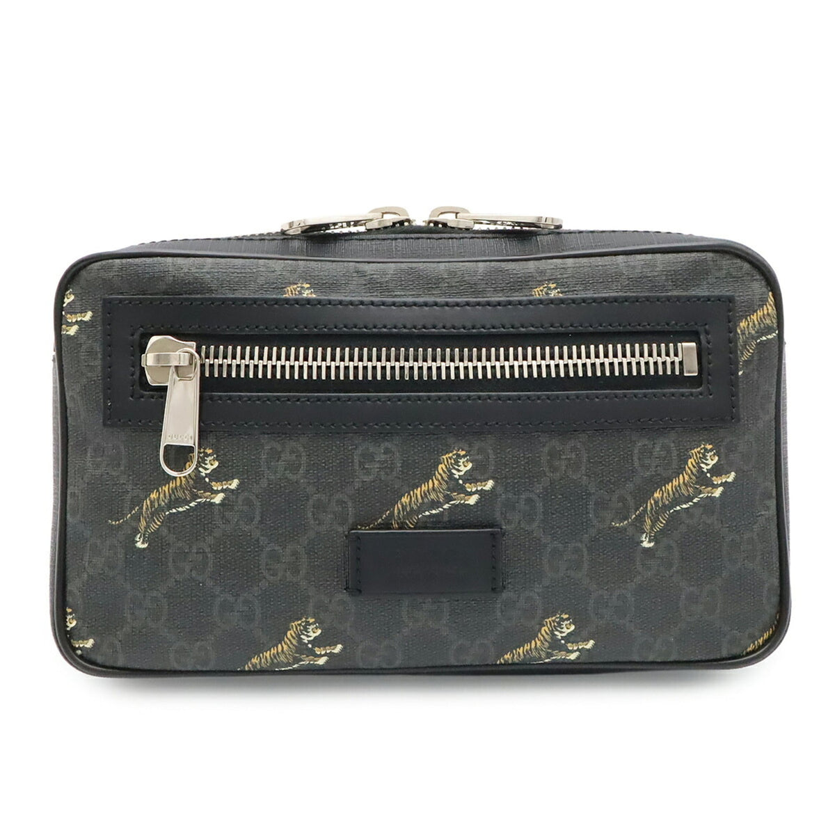 Gucci Black Dark Gray Gg Supreme Sling Bag (Pre-Owned)