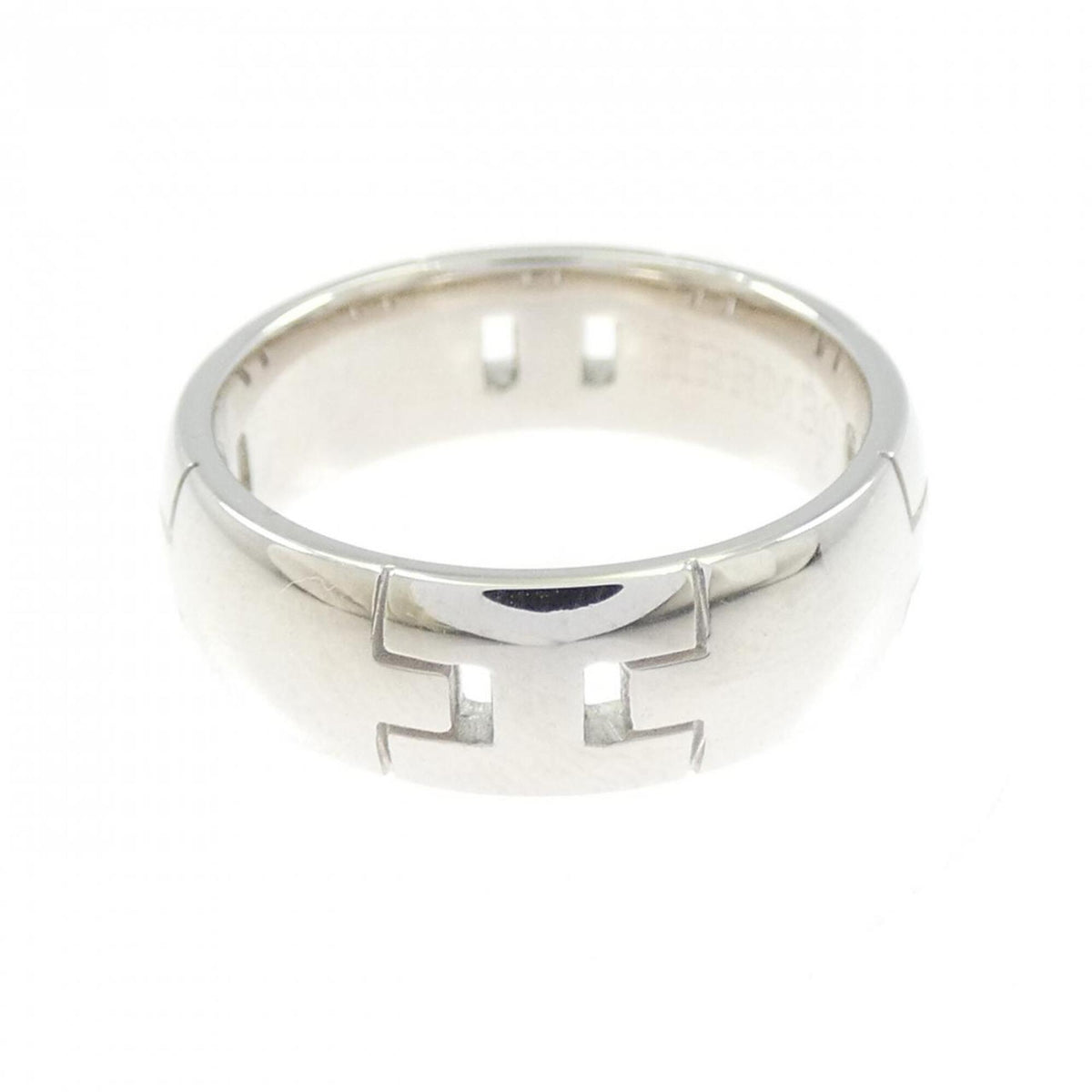 Hermes White Gold White Gold (18K) Band Ring (Pre-Owned)