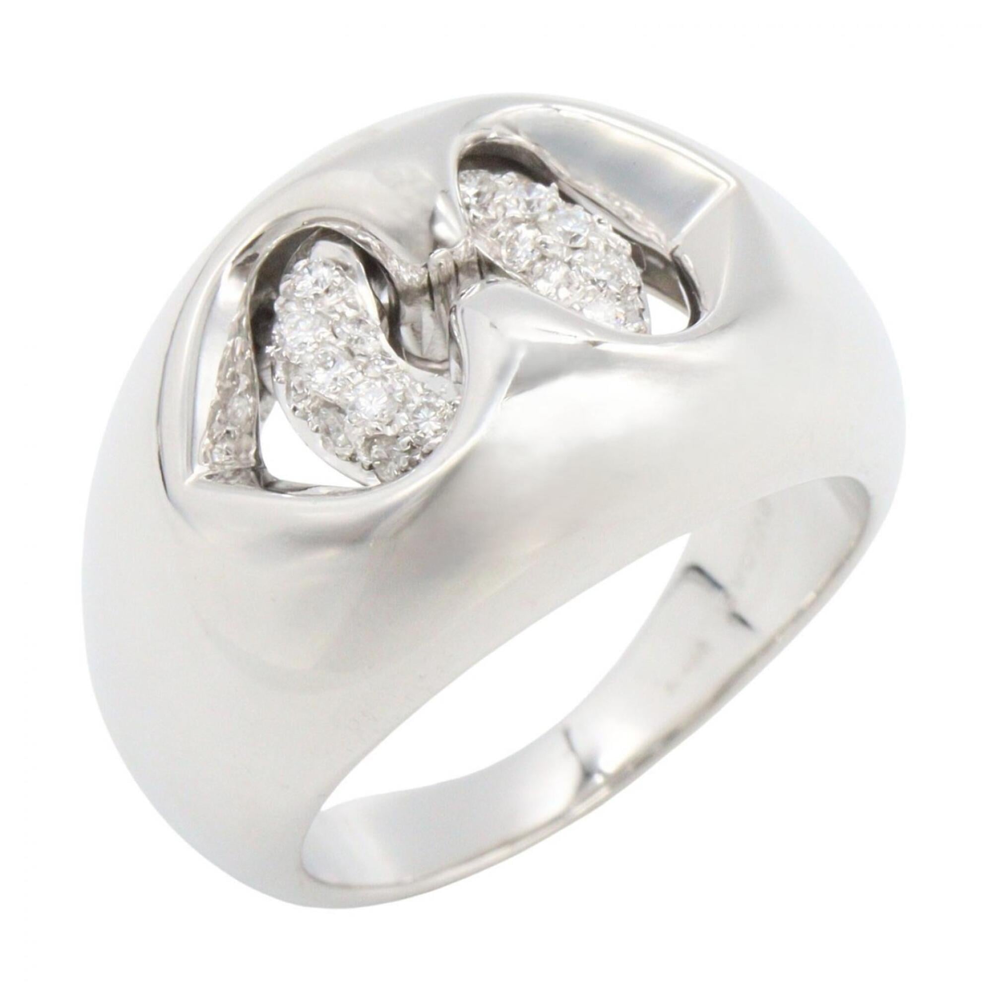 Bvlgari Silver Clear White Gold (18K) Band Ring (Pre-Owned)