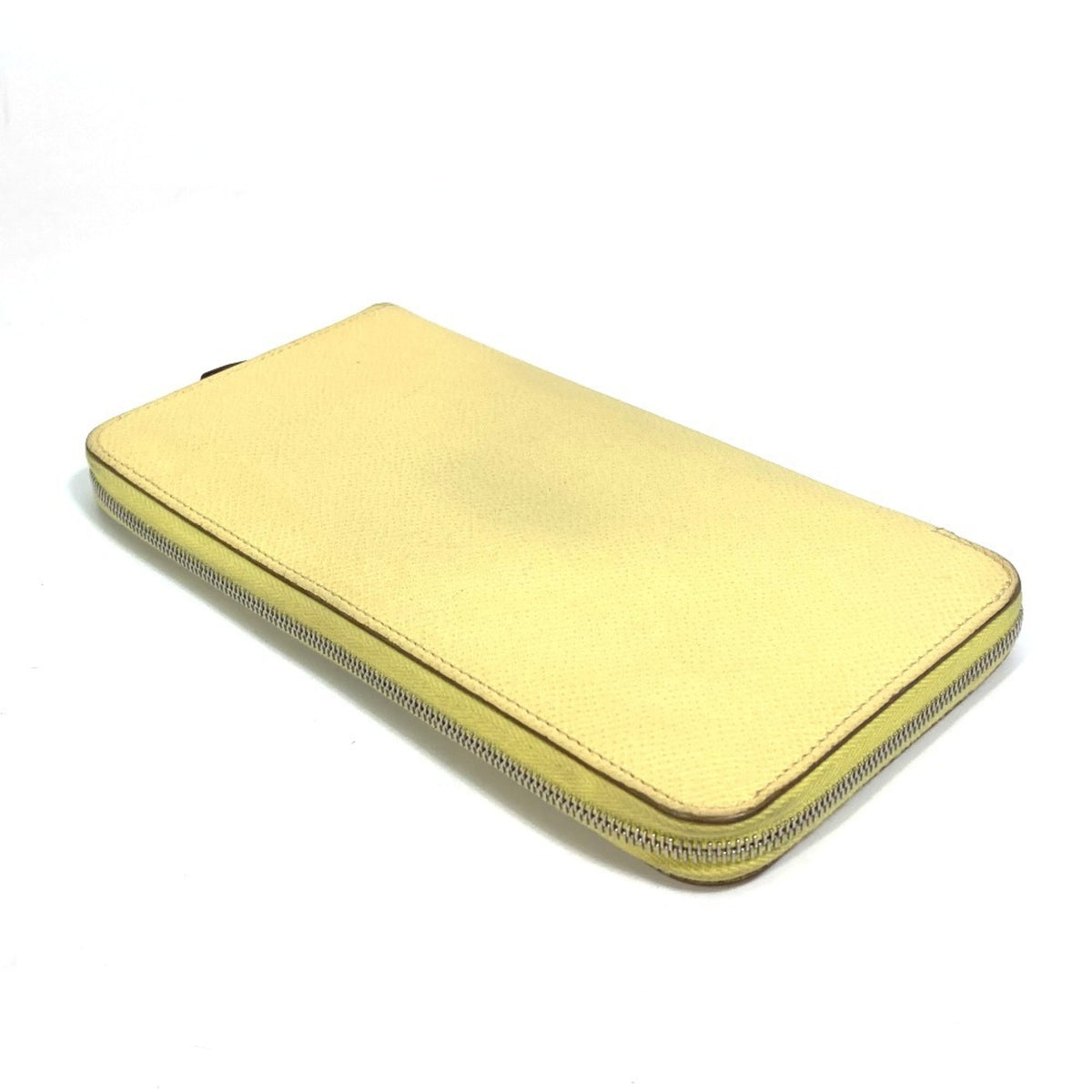 Hermes Silk'in Green Yellow Leather Long Wallet (Bi-Fold) (Pre-Owned)