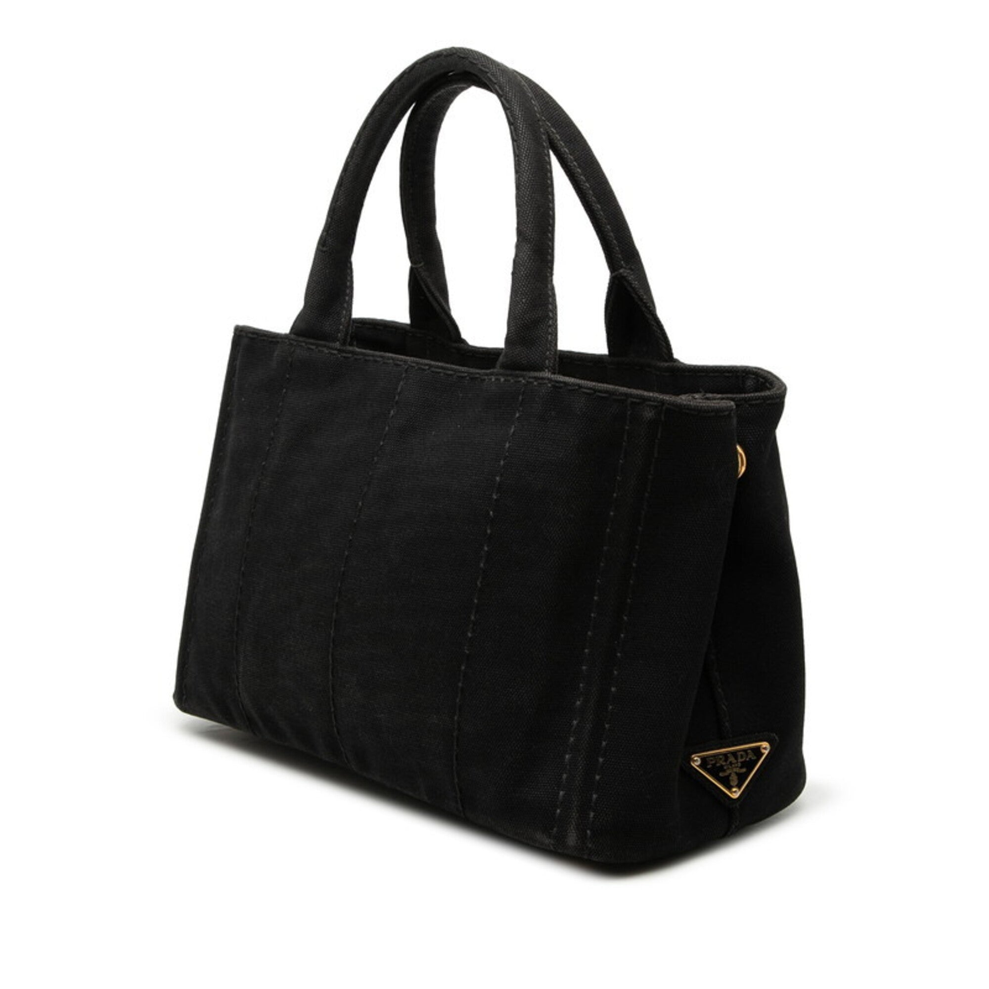 Prada Black Canvas Handbag Shoulder Bag (Pre-Owned)