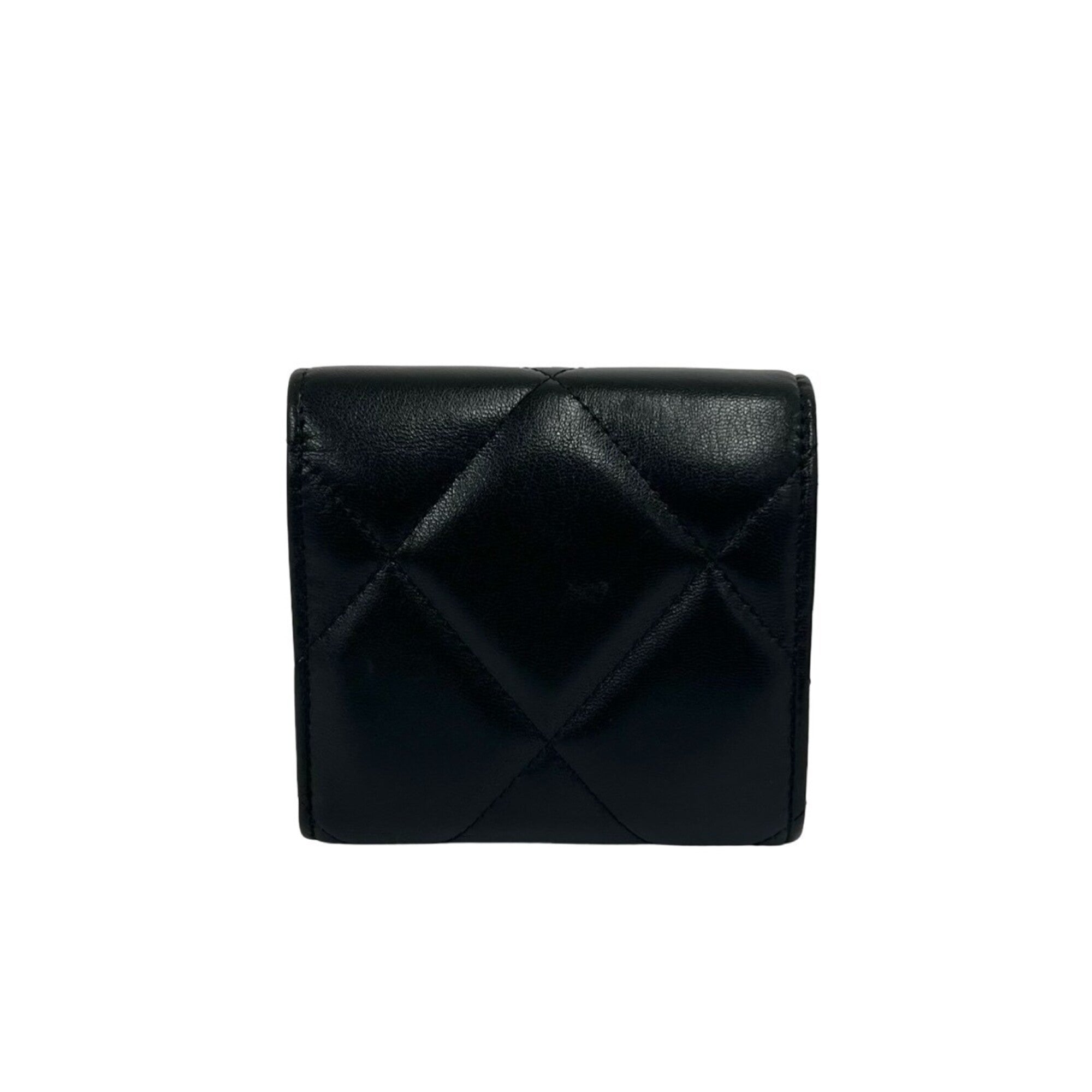 Chanel Black Leather Wallet (Tri-Fold) (Pre-Owned)