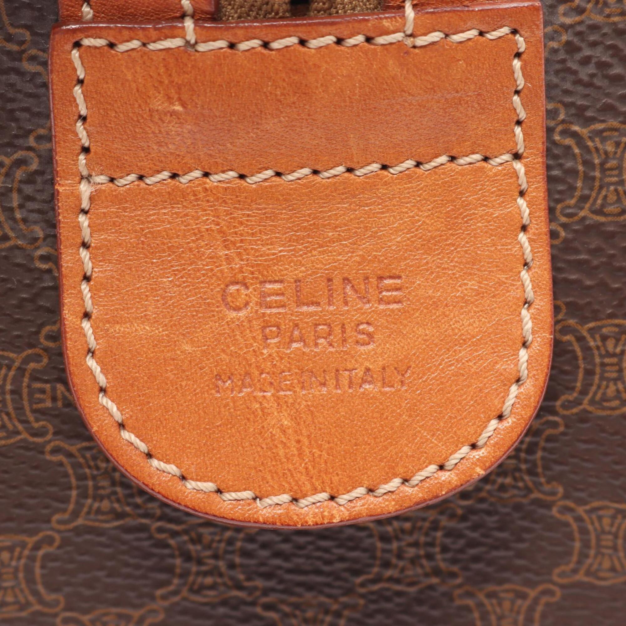 Celine Brown Coated Canvas Pvc Leather Handbag Tote Bag (Pre-Owned)