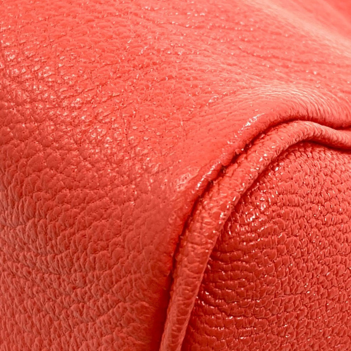 Bvlgari Red Color Leather Pouch Wash Bag (Pre-Owned)