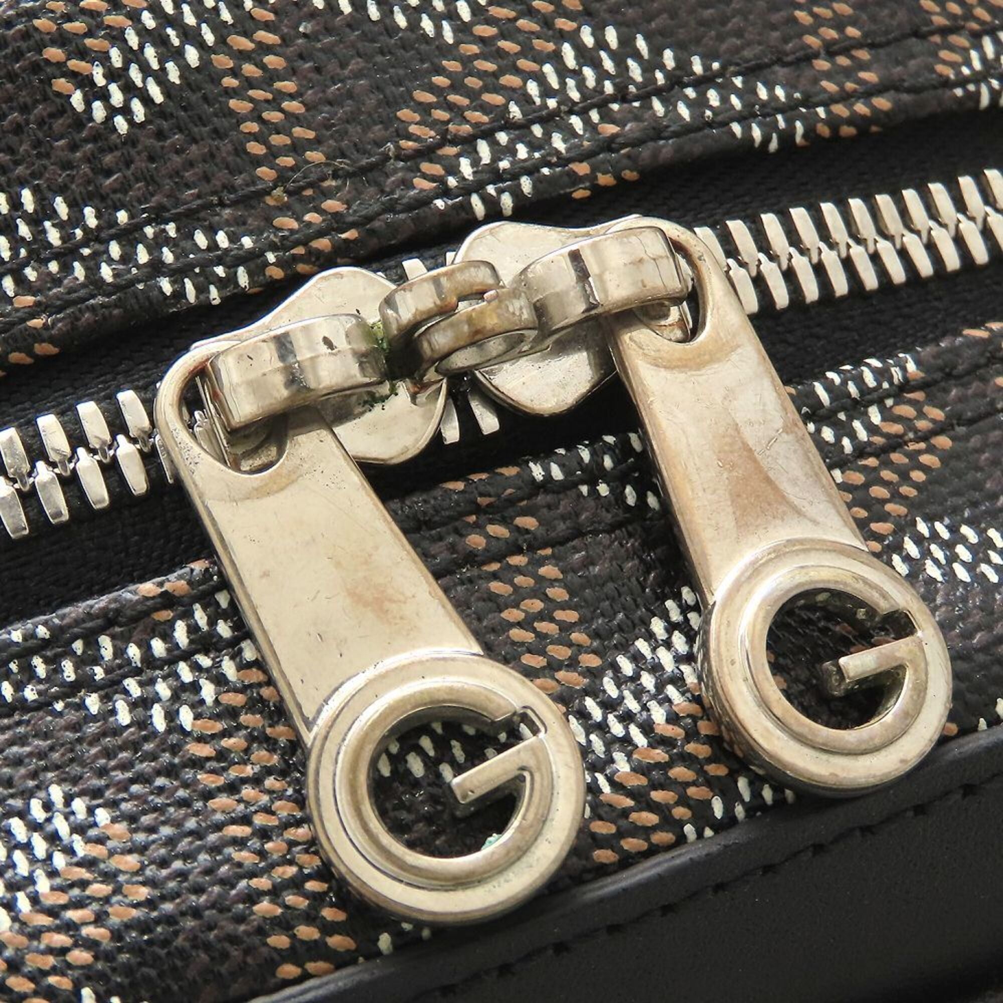 Goyard Black Brown Coated Canvas Handbag (Pre-Owned)