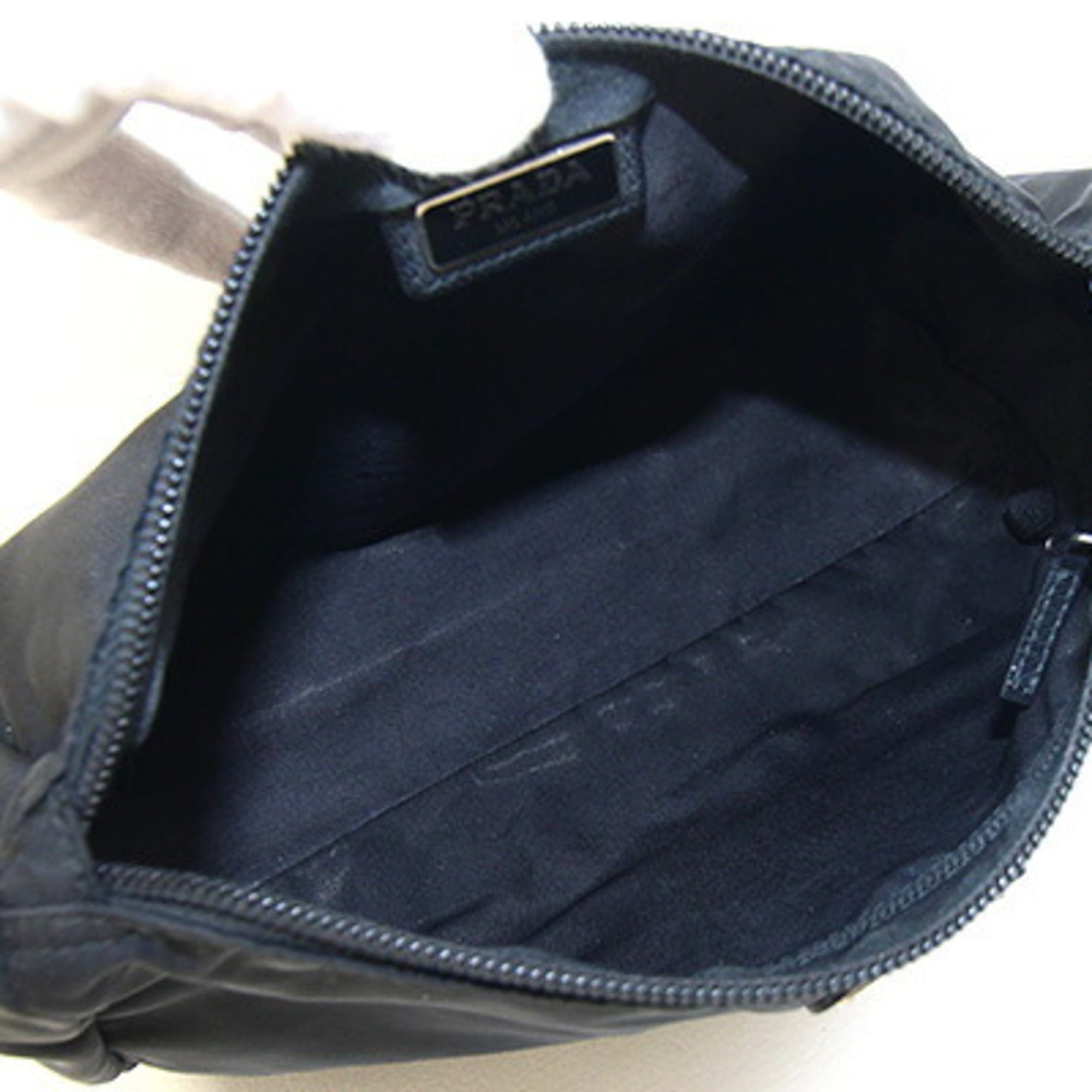 Prada Black White Nylon Handbag Pouch (Pre-Owned)