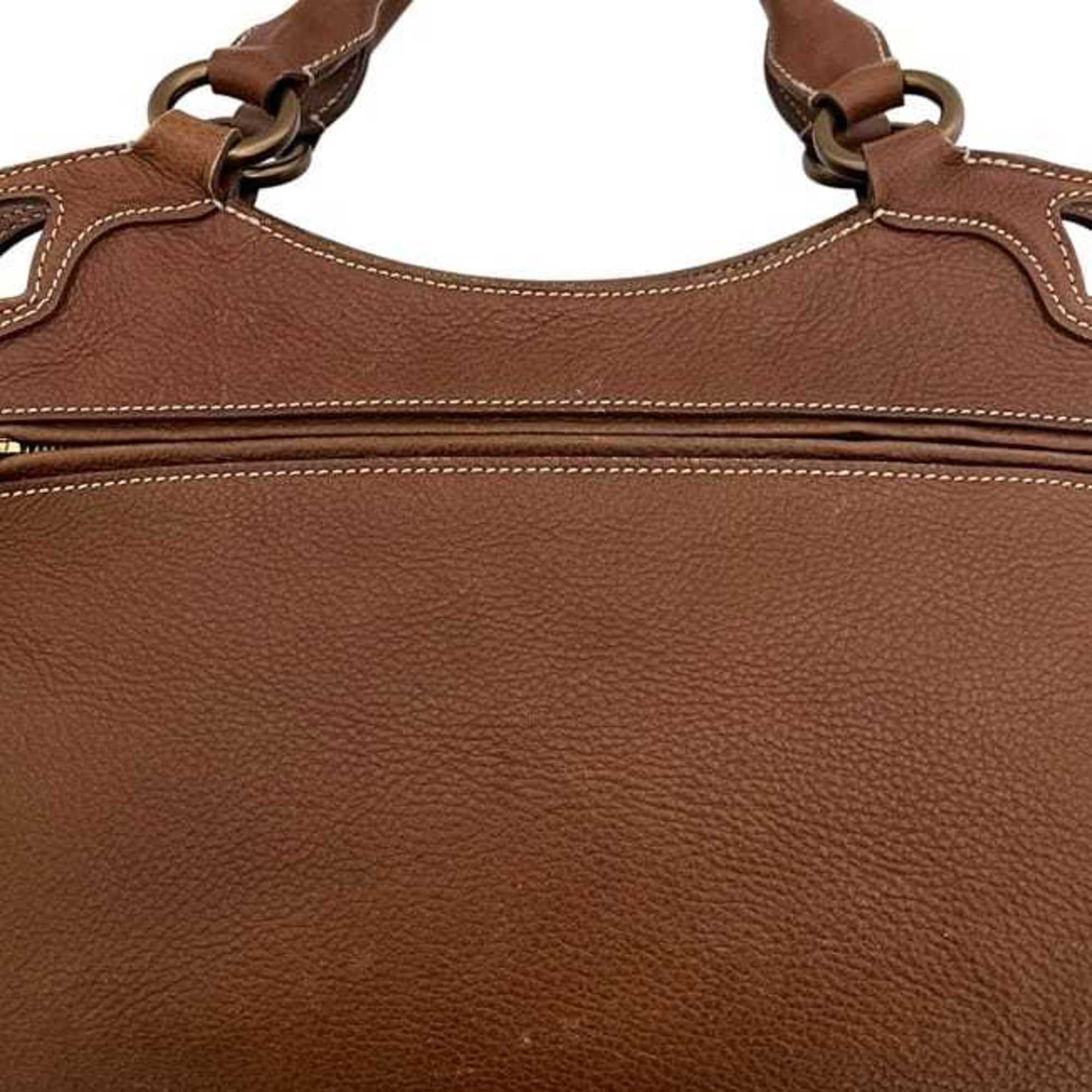 Cartier Brown Leather Handbag (Pre-Owned)