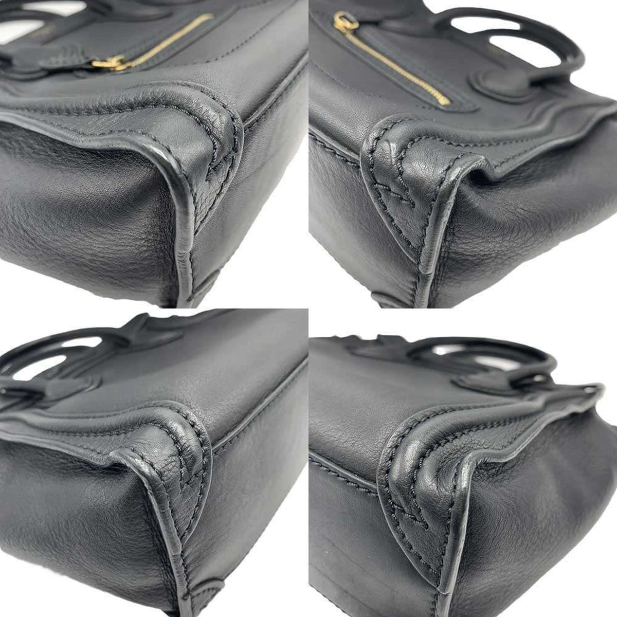 Celine Black Leather Handbag Shoulder Bag (Pre-Owned)
