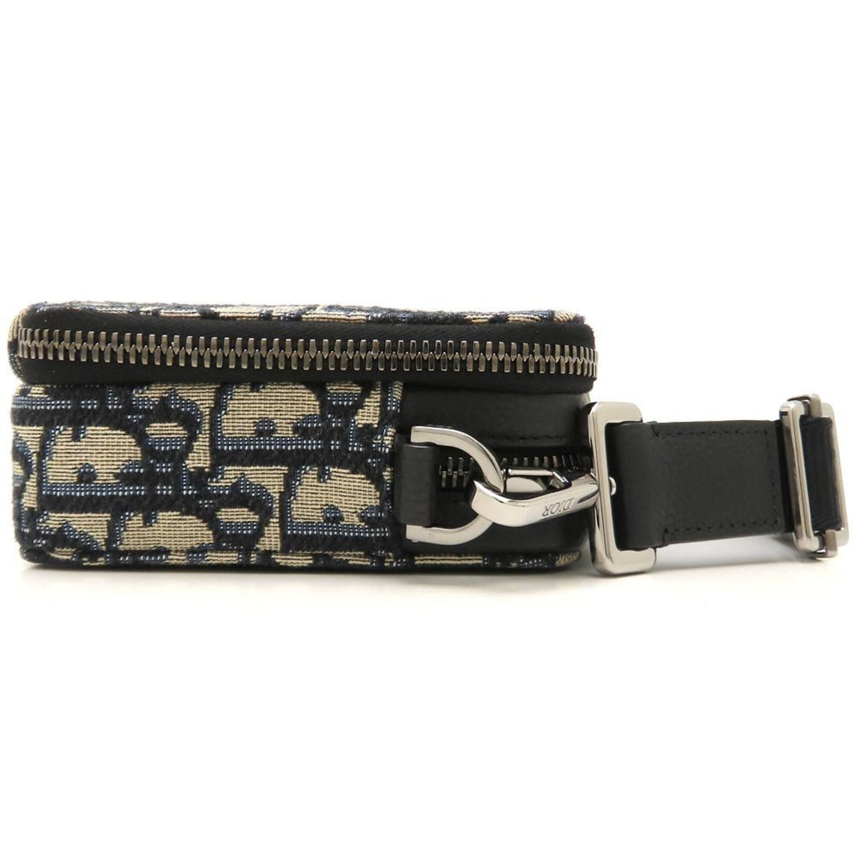 Christian Dior Beige Black Cotton Leather Shoulder Bag (Pre-Owned)