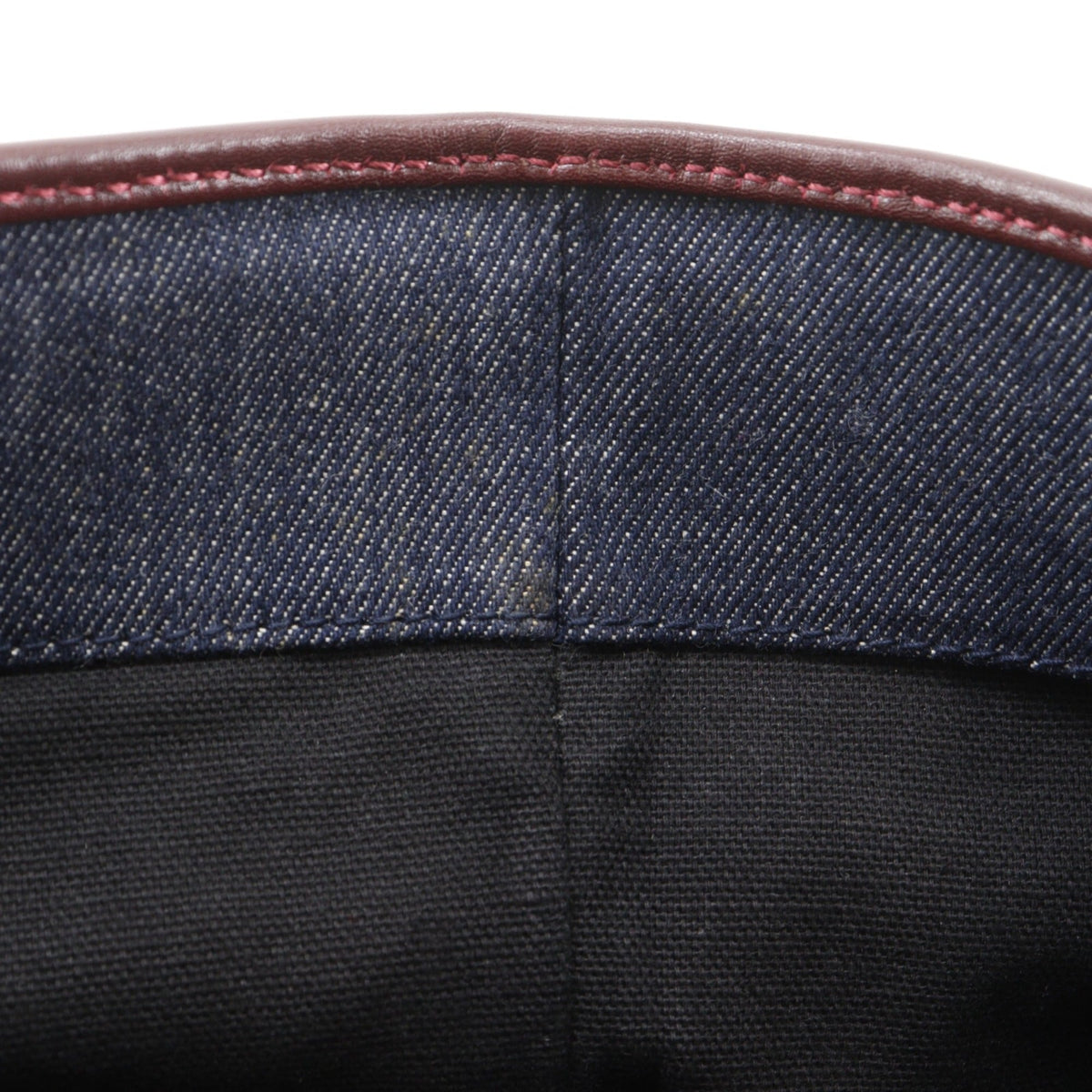 Burberry Bordeaux Navy Denim Leather Canvas Tote Bag (Pre-Owned)