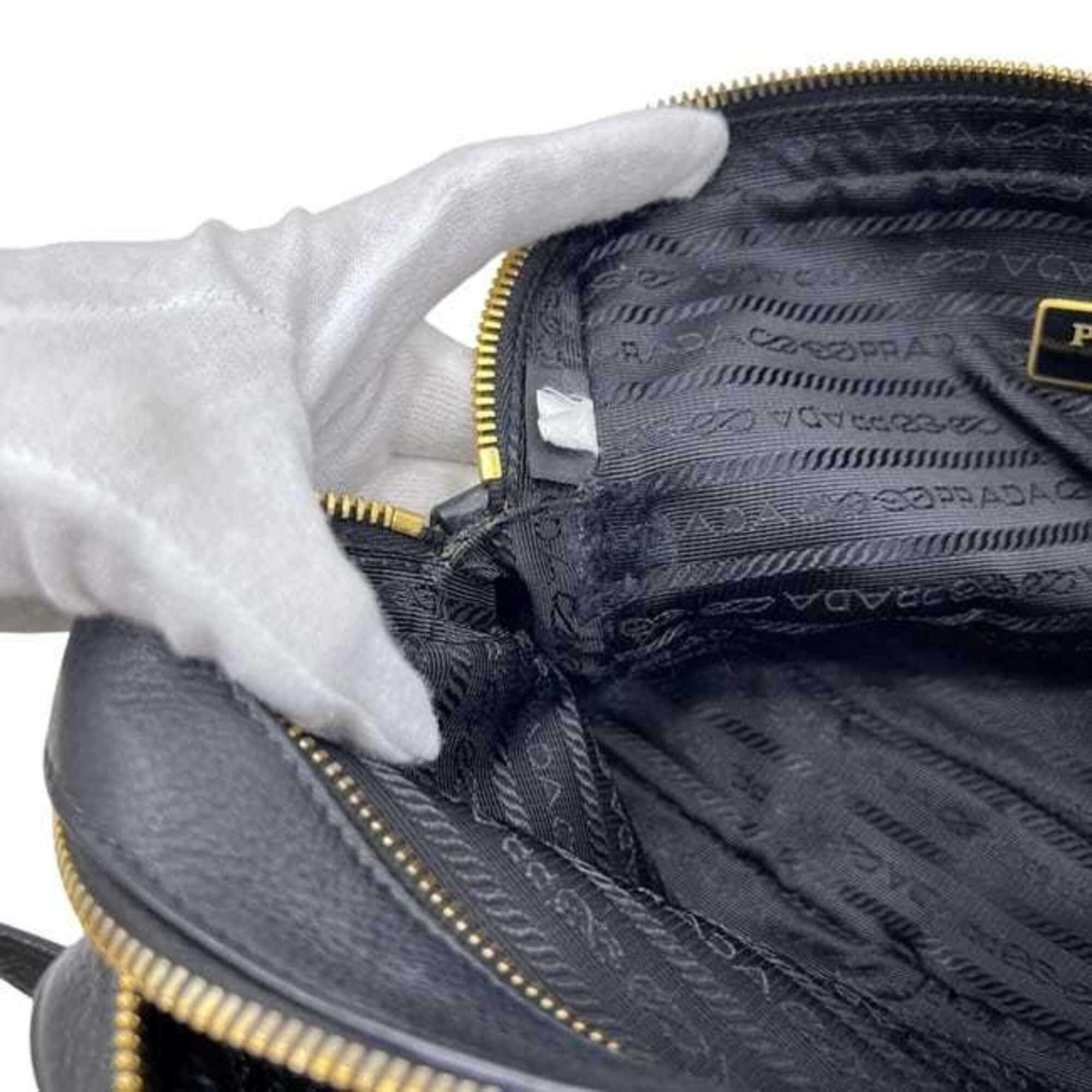 Prada Black Nero Leather Shoulder Bag (Pre-Owned)