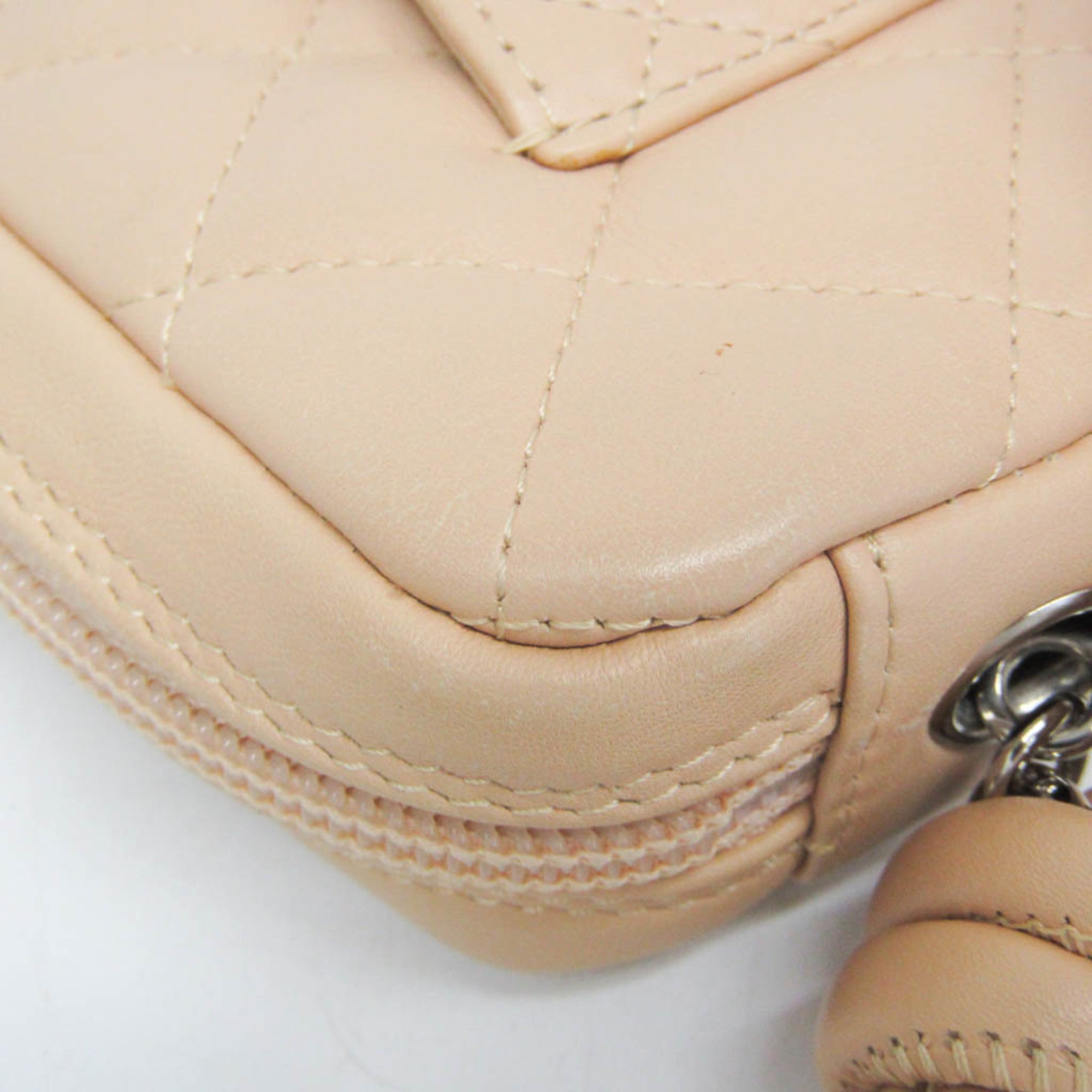 Chanel Ligne Cambon Light Beige Leather Handbag (Pre-Owned)