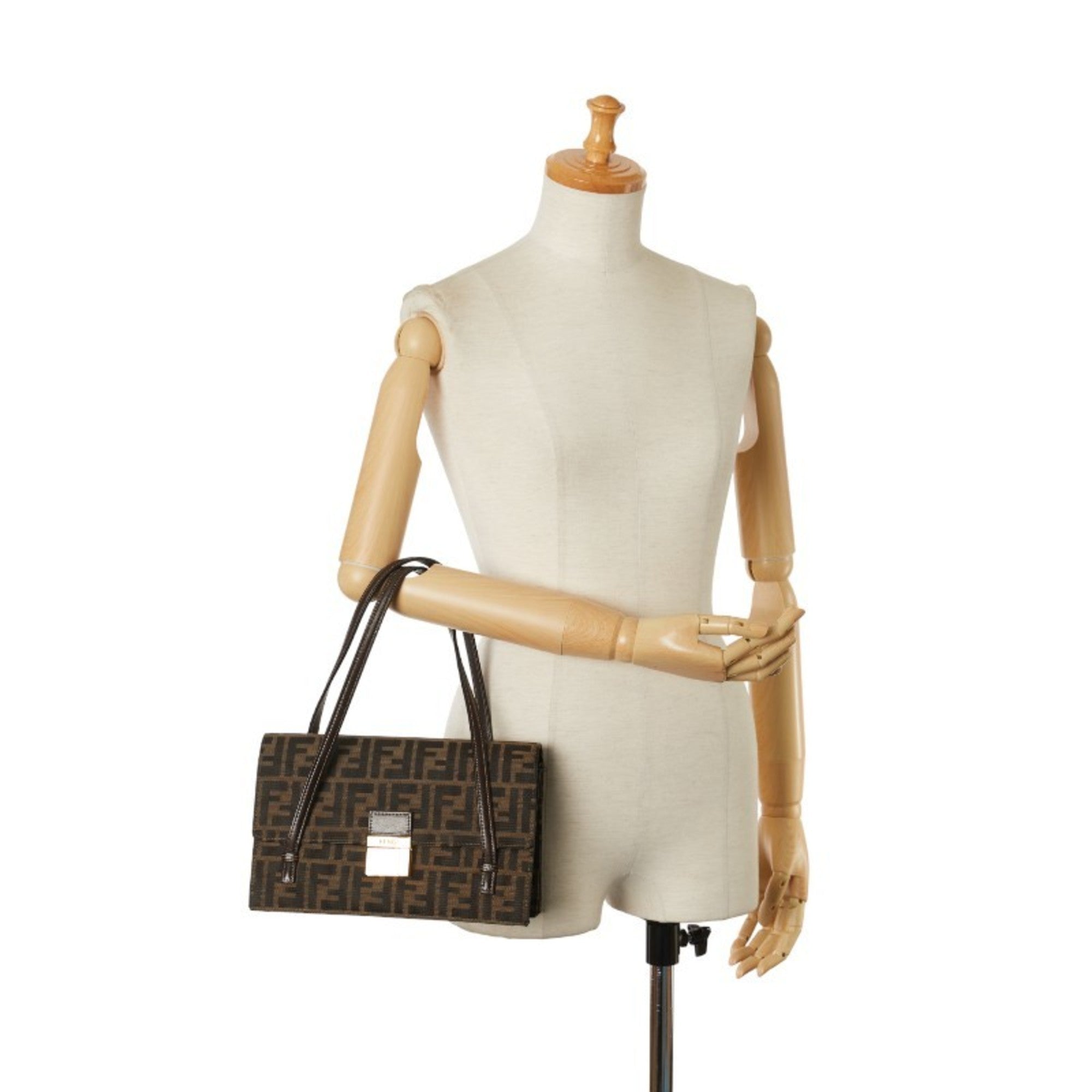 Fendi Brown Canvas Leather Handbag (Pre-Owned)