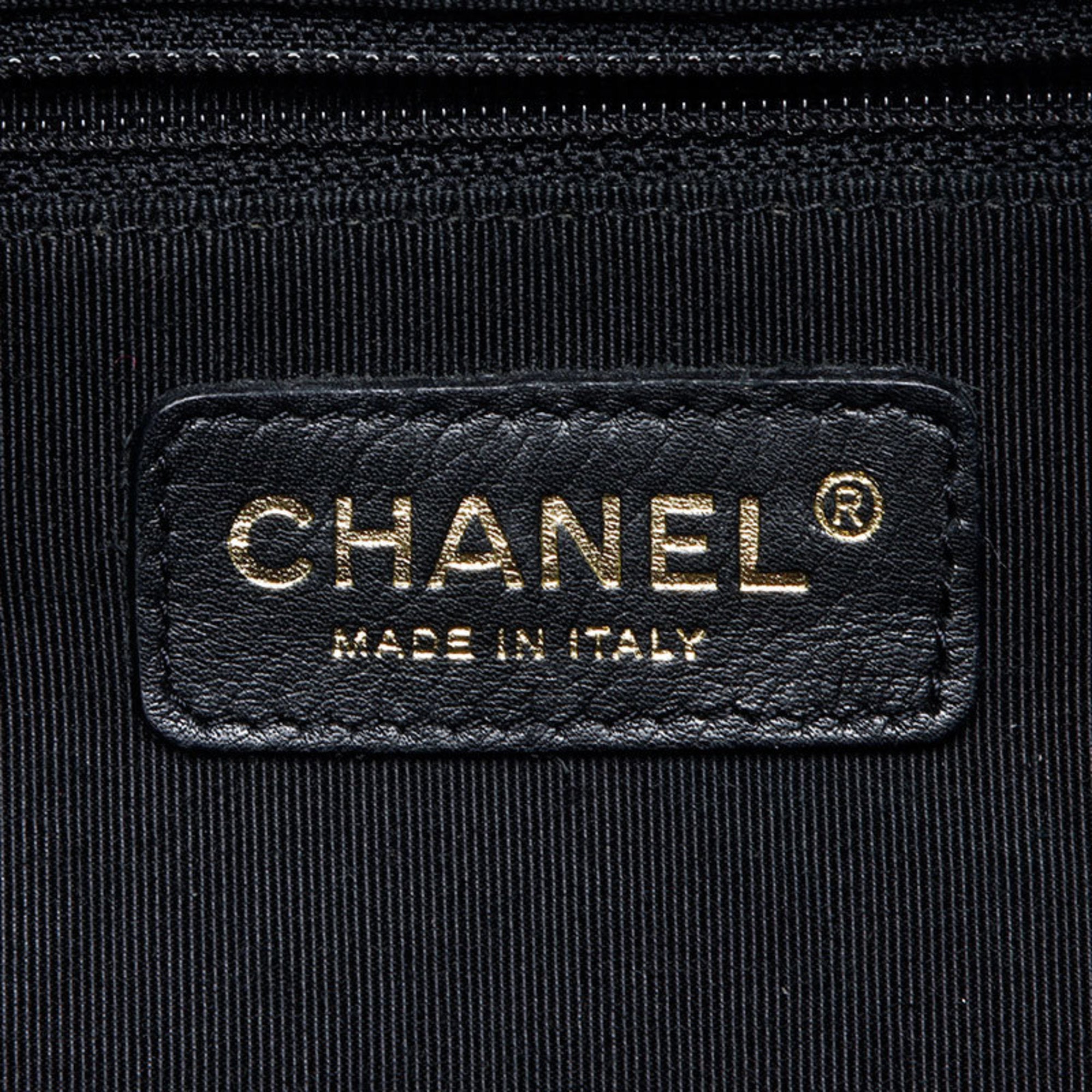 Chanel Black Grained Calfskin Boston Bag (Pre-Owned)