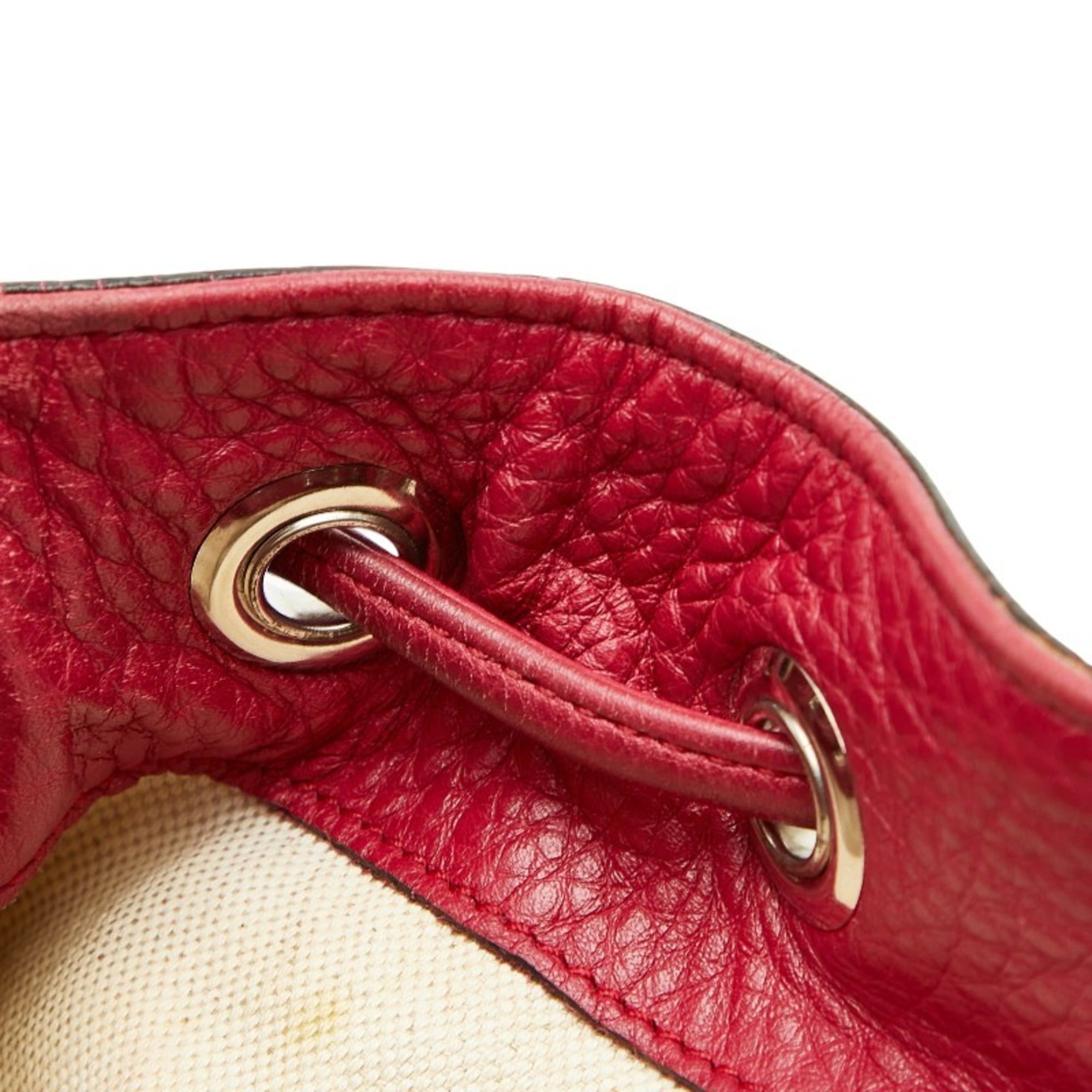 Gucci Red Color Leather Backpack (Pre-Owned)