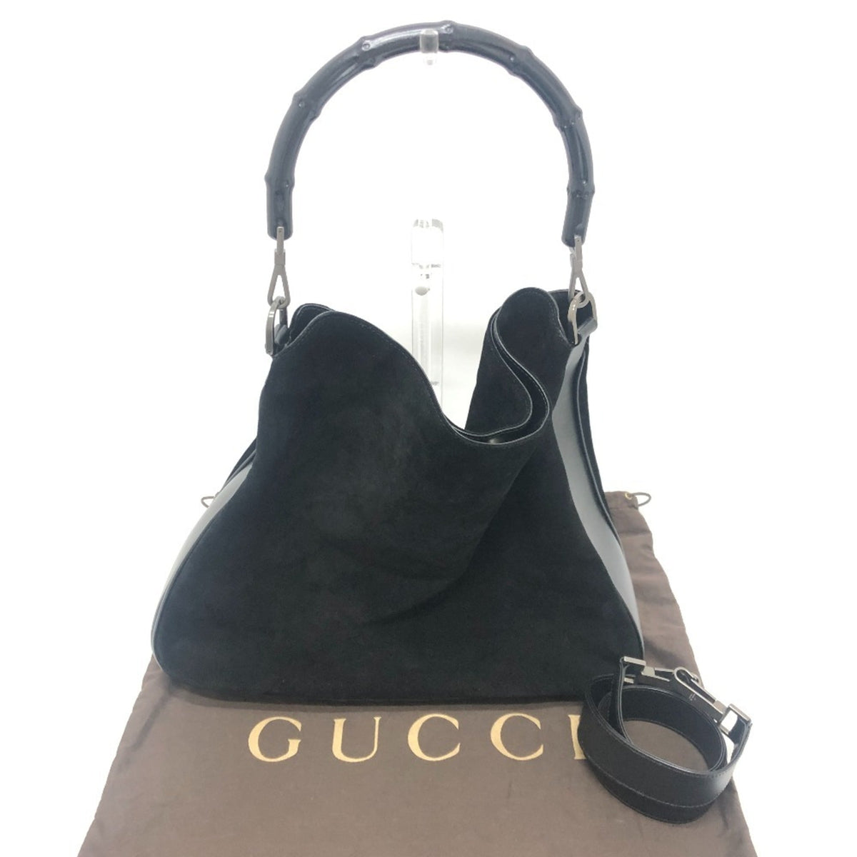 Gucci Black Bamboo Handbag Shoulder Bag (Pre-Owned)