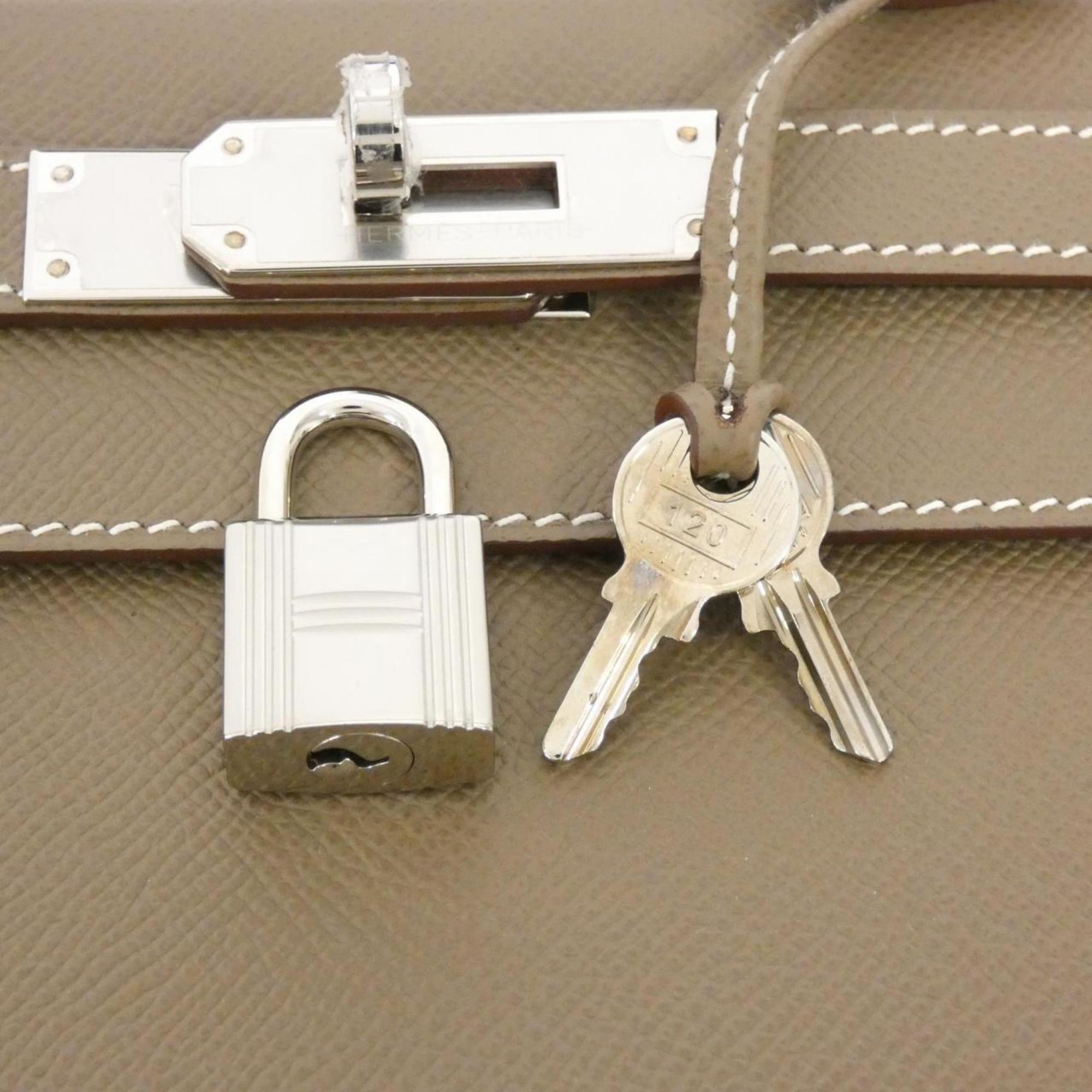 Hermes Kelly Etoupe Gray Epsom Leather Handbag (Pre-Owned)