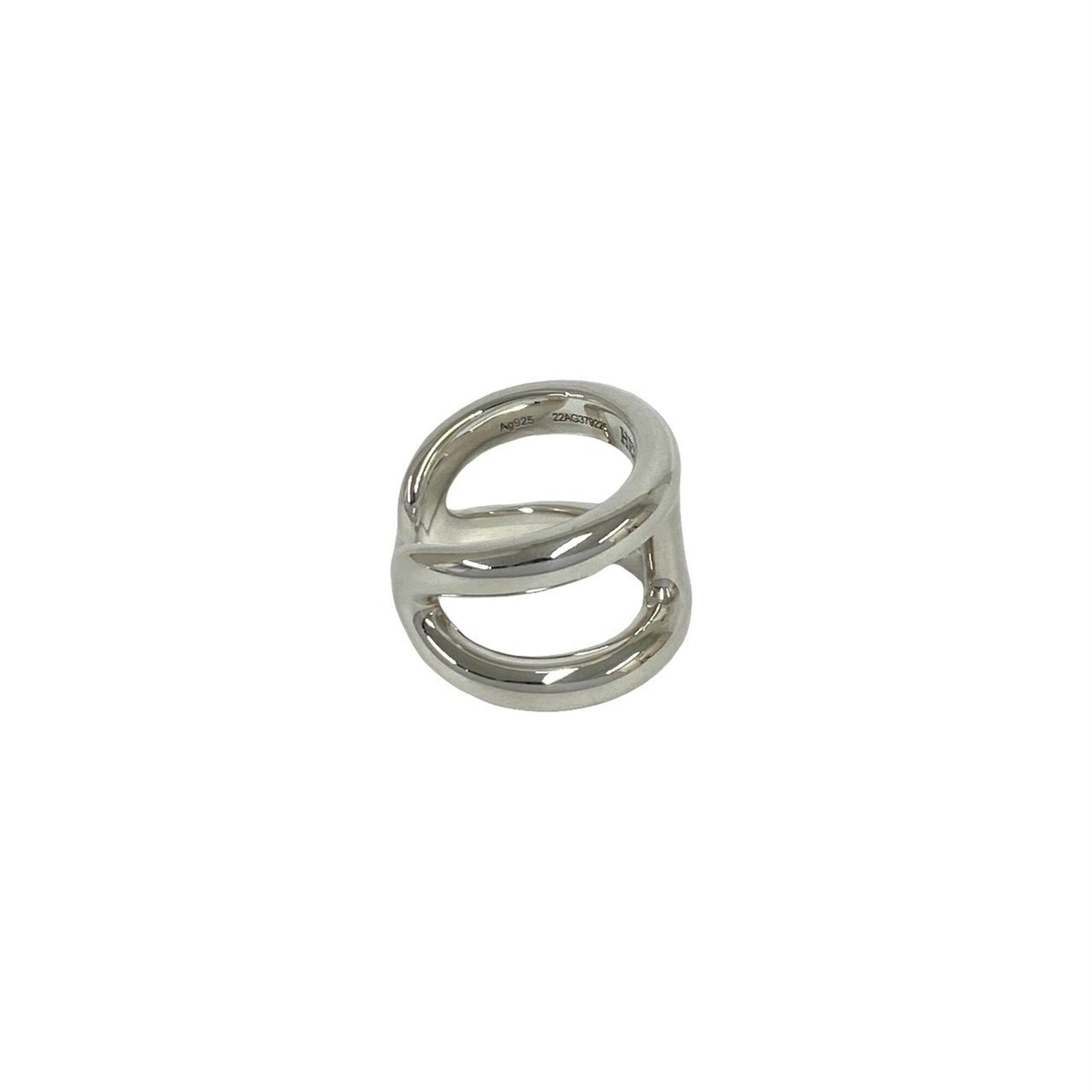 Hermes Silver Silver 925 Band Ring (Pre-Owned)