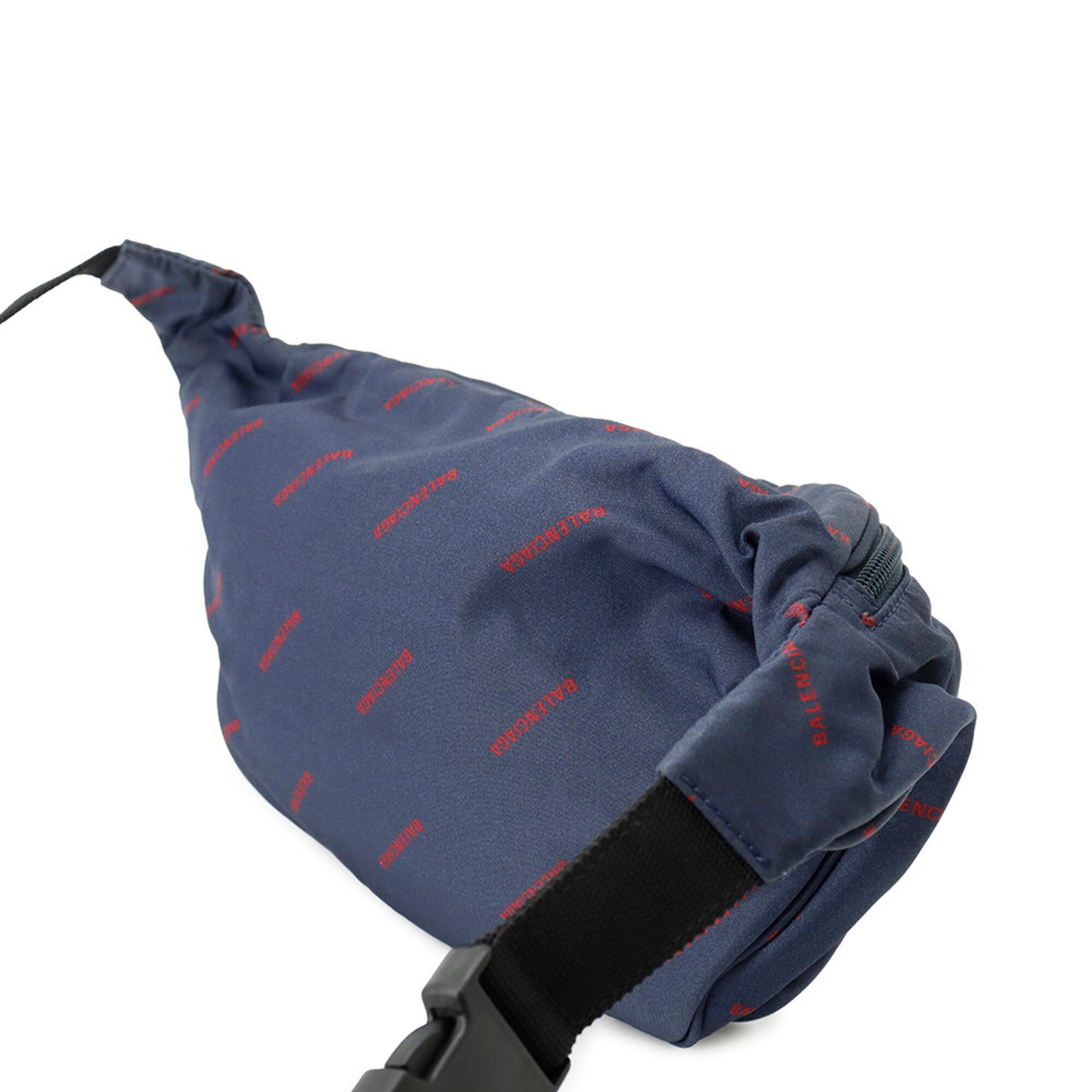 Balenciaga Navy Red Color Nylon Sling Bag (Pre-Owned)