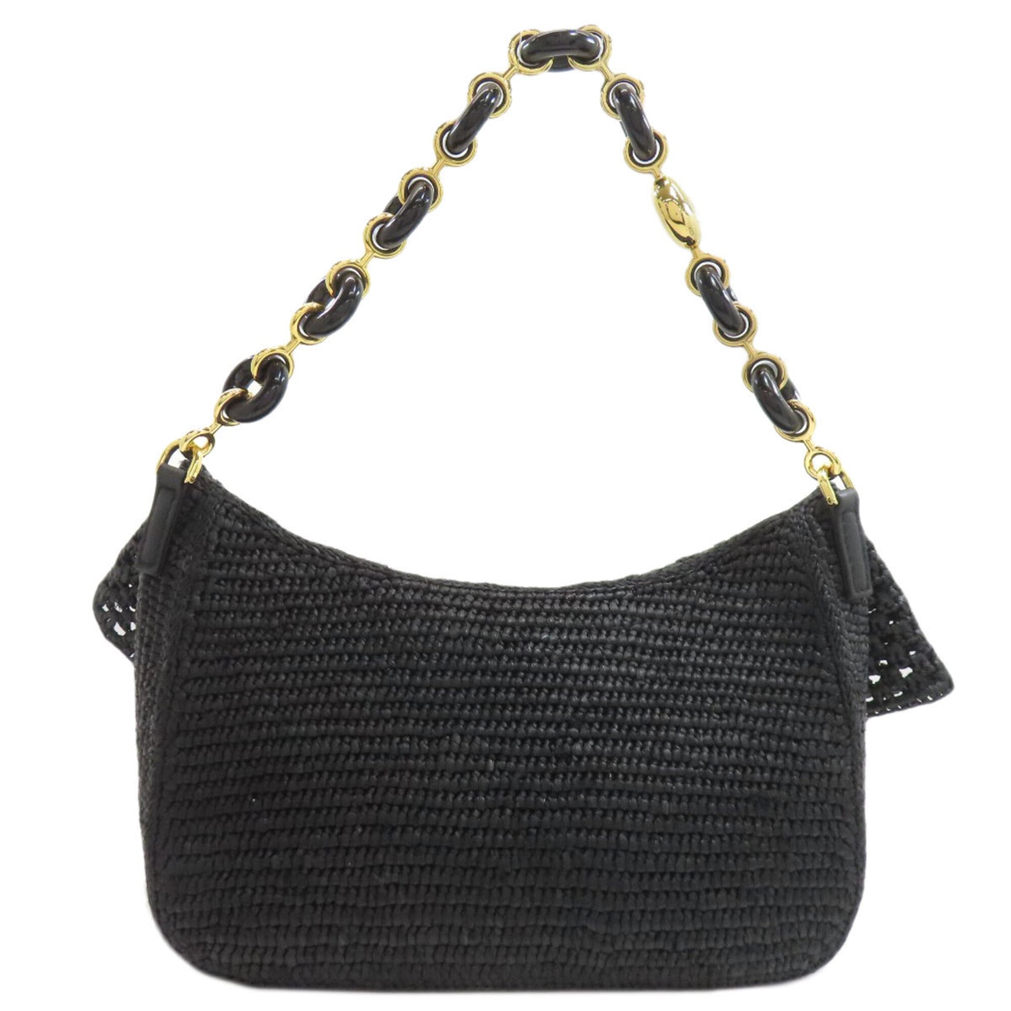 Loewe Black Raffia Leather Handbag (Pre-Owned)