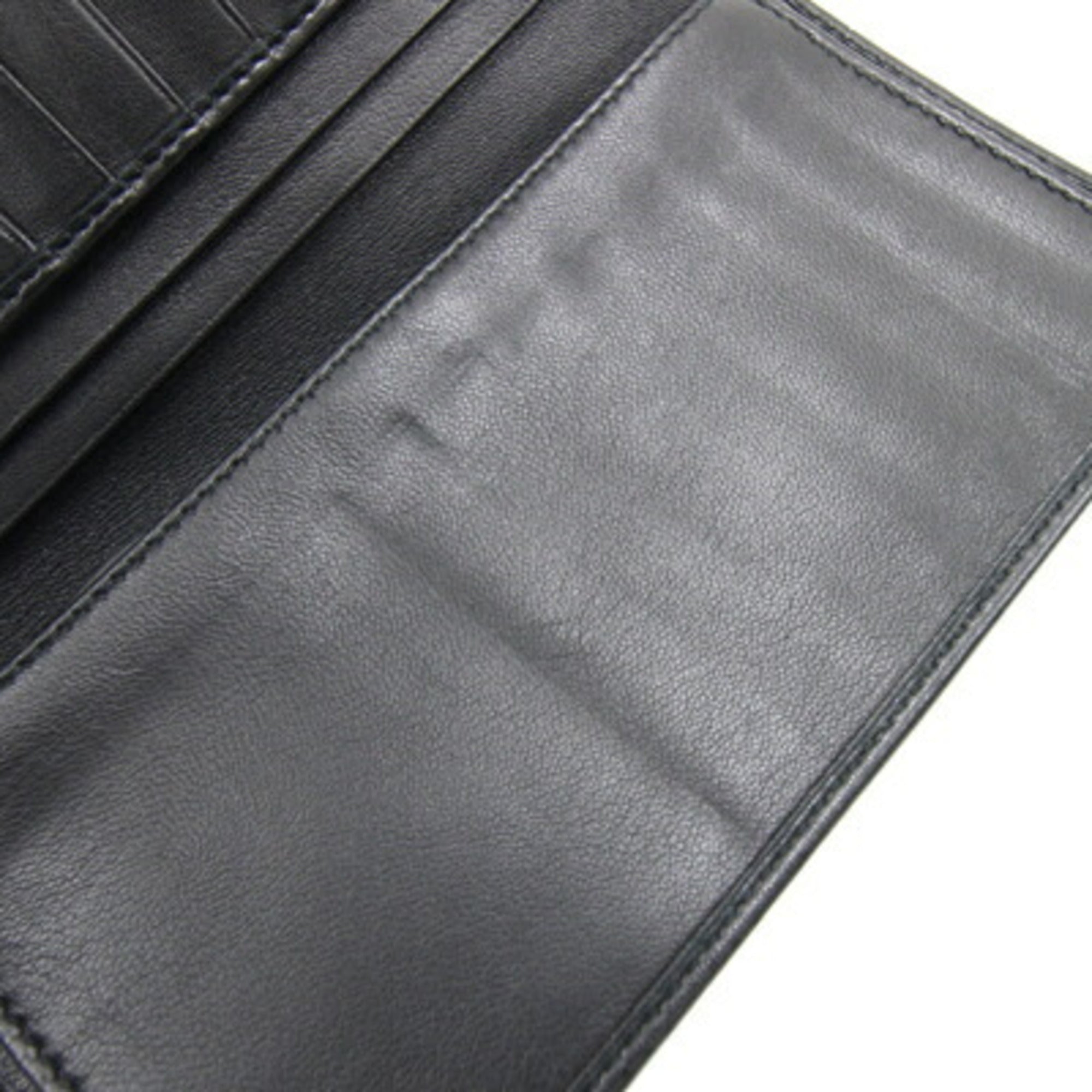 Salvatore Ferragamo Black Leather Long Wallet (Bi-Fold) (Pre-Owned)