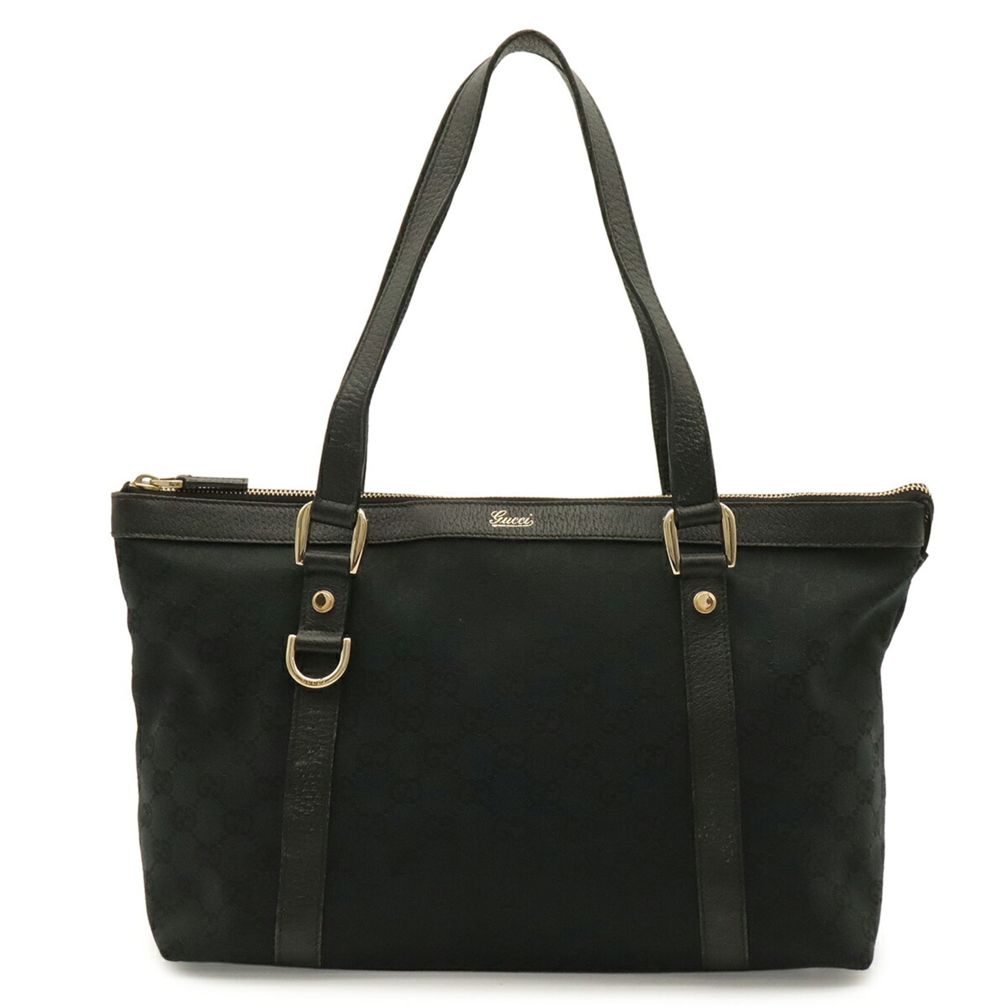 Gucci Black Gg Canvas Shoulder Bag Tote Bag (Pre-Owned)