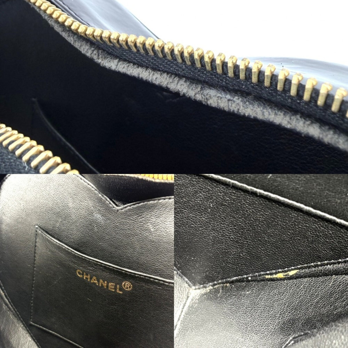 Chanel Matelasse Black Patent Leather Handbag (Pre-Owned)