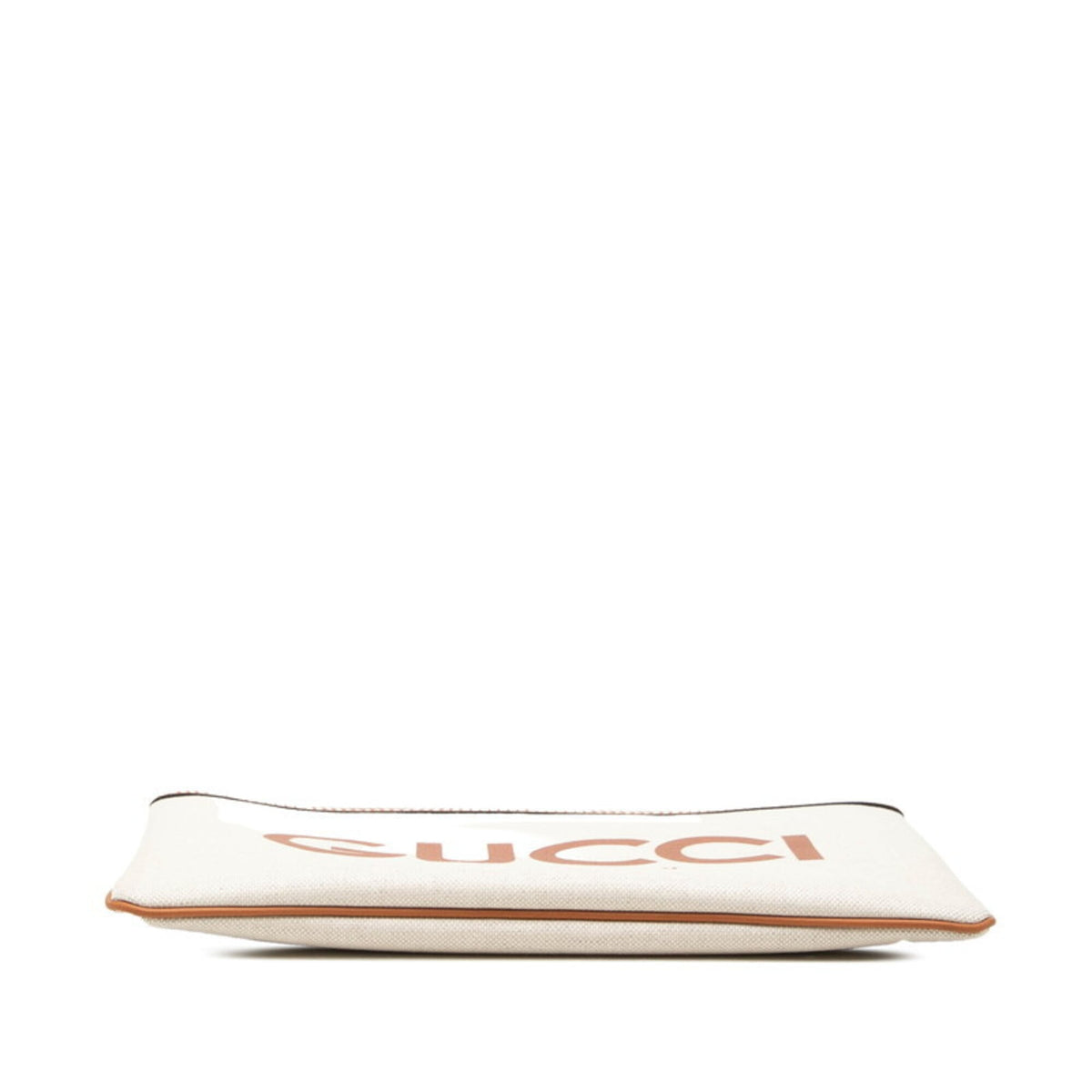 Gucci Brown Ivory Canvas Leather Pvc Clutch Bag (Pre-Owned)