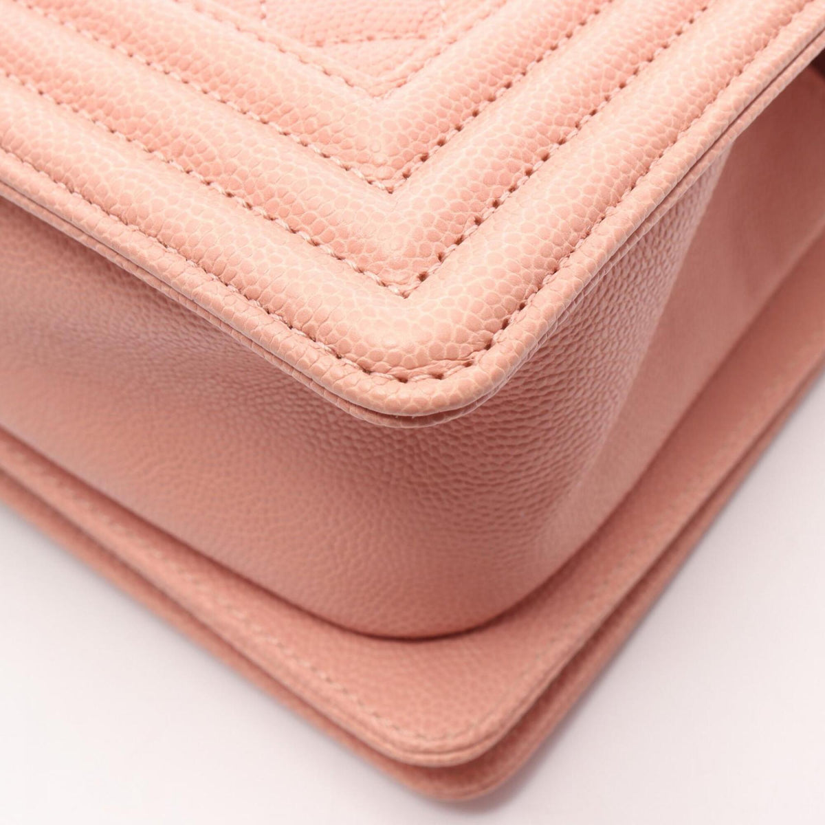 Chanel Pink Grained Calfskin Handbag Shoulder Bag (Pre-Owned)