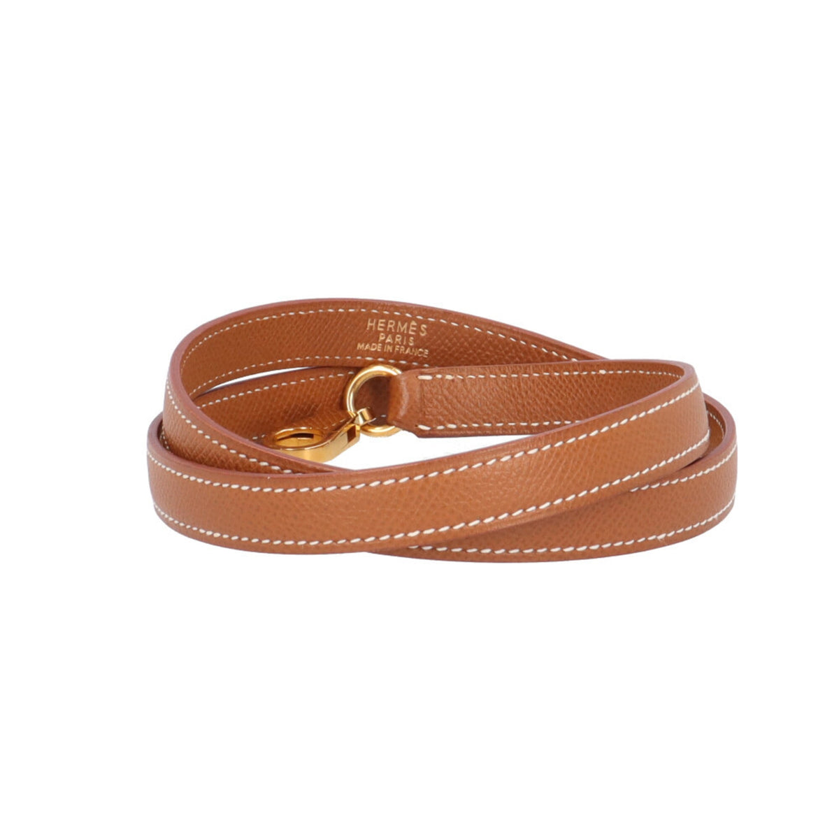 Hermes Brown Gold Courchevel Leather Shoulder Bag (Pre-Owned)