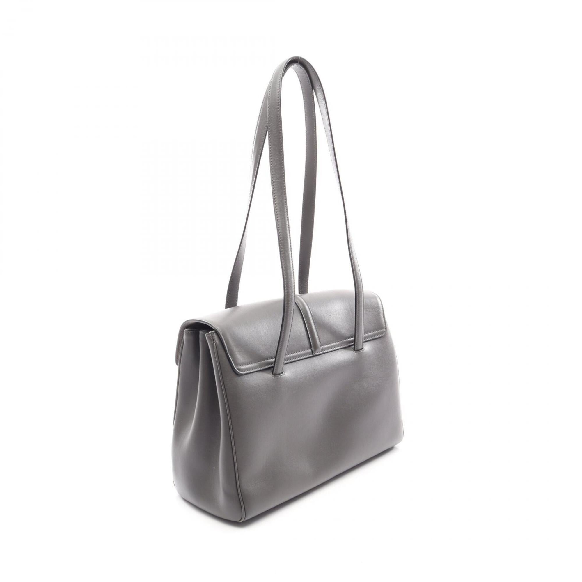 Celine Gray Leather Handbag Shoulder Bag (Pre-Owned)