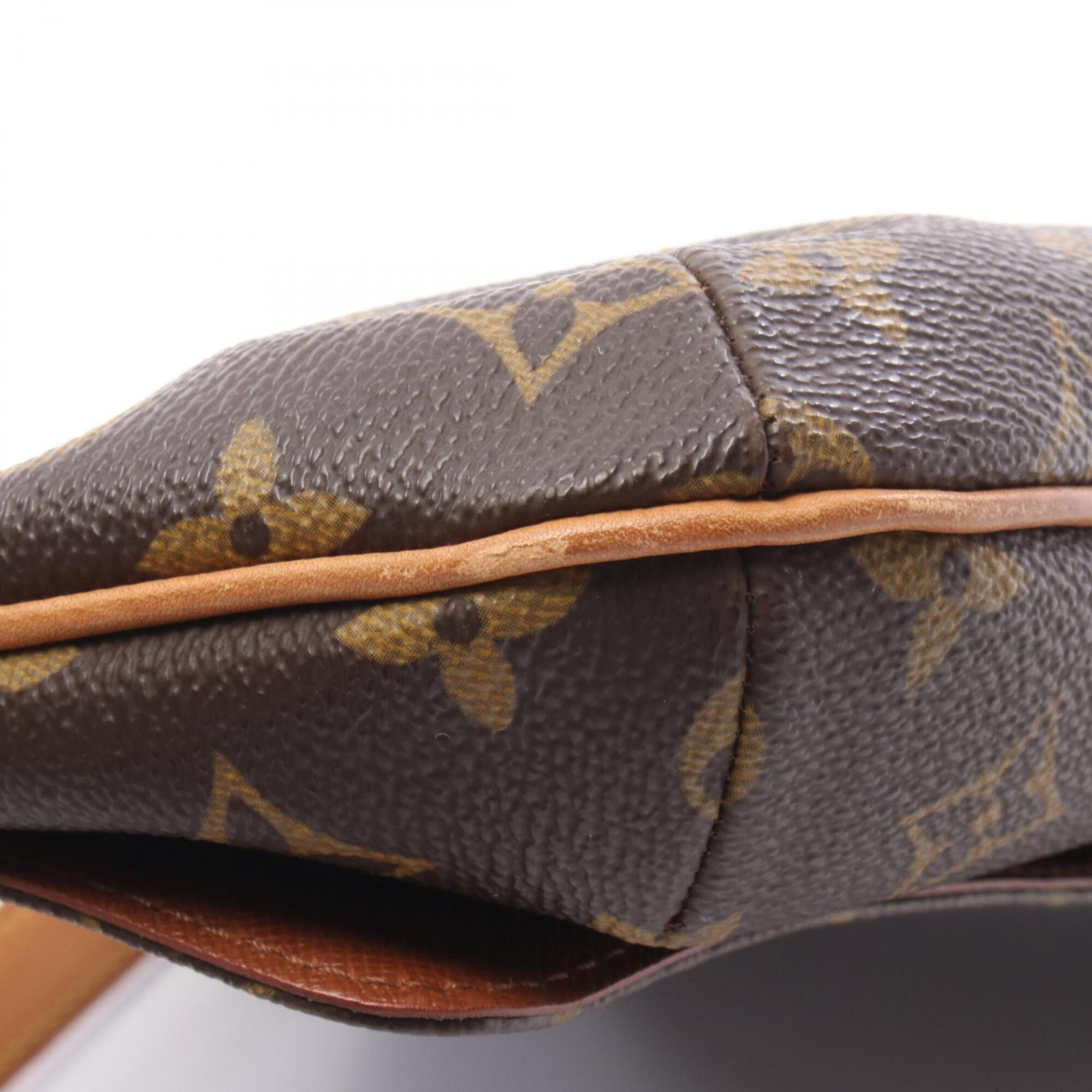 Louis Vuitton Brown Coated Canvas Leather Handbag Shoulder Bag (Pre-Owned)