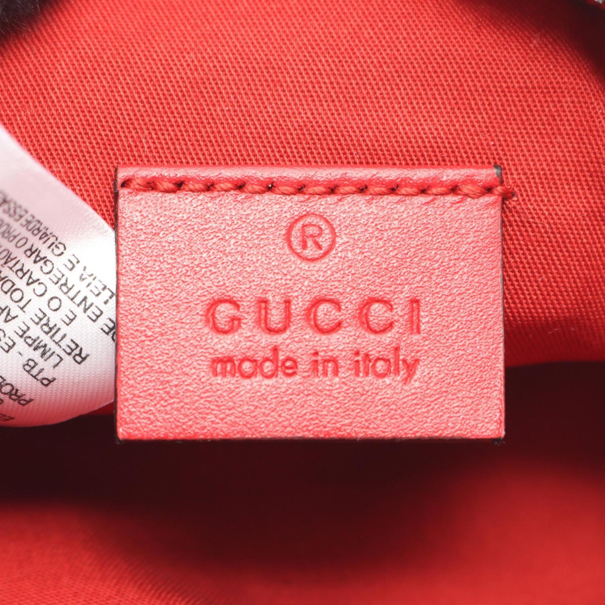 Gucci Red Color White Canvas Leather Fanny Pack (Pre-Owned)