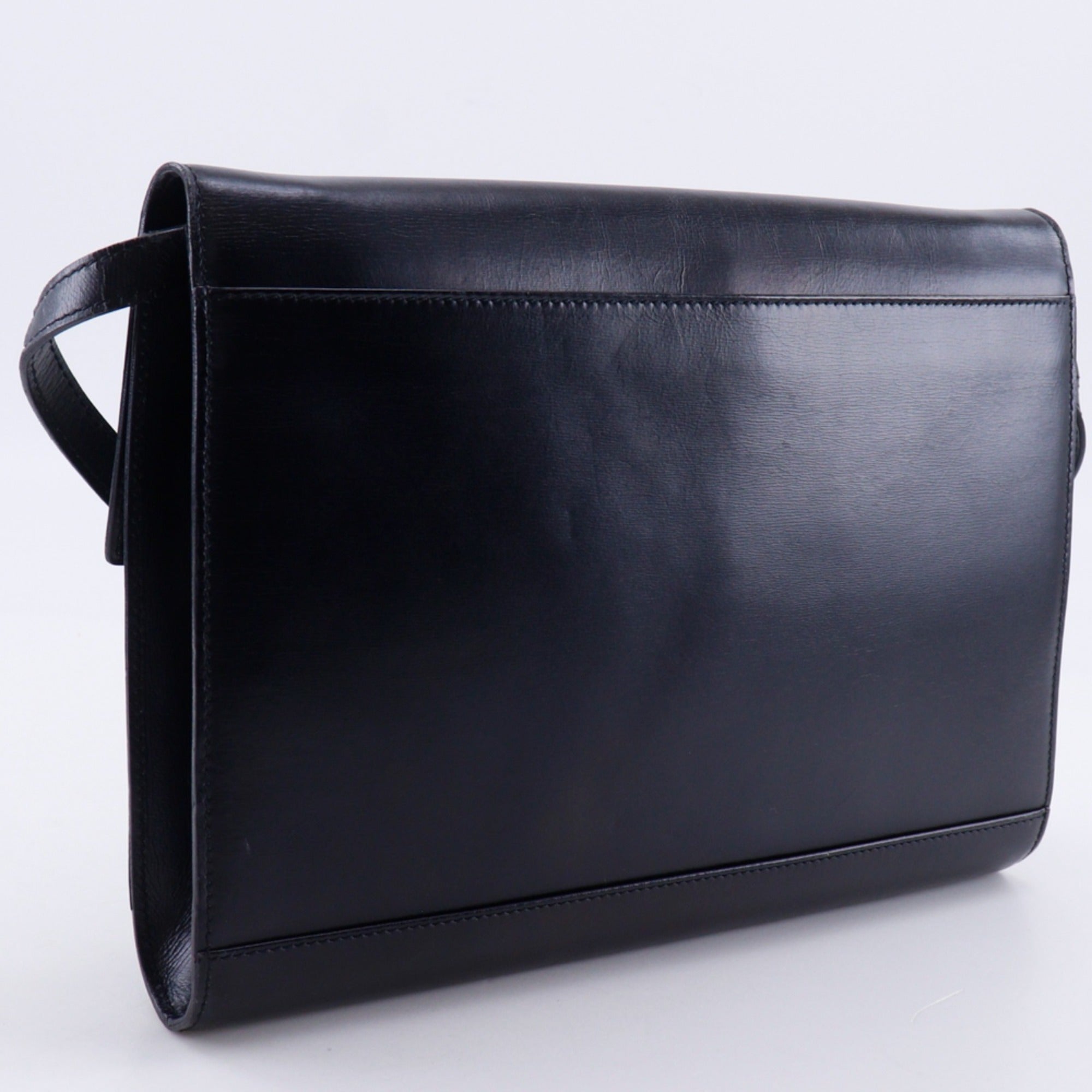 Celine Black Leather Clutch Bag Shoulder Bag (Pre-Owned)