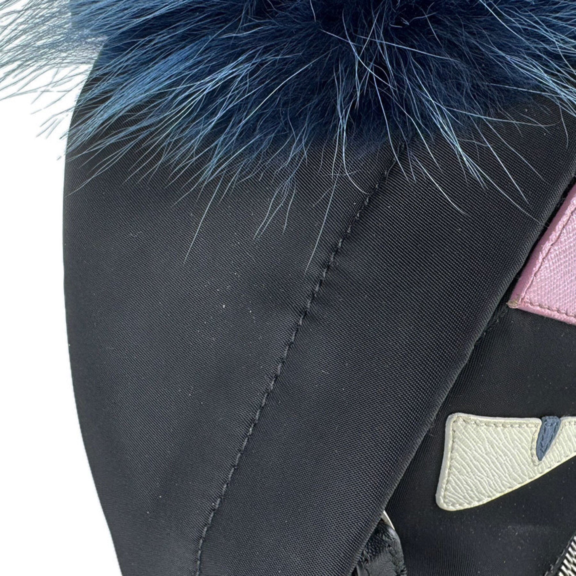 Fendi Black Nylon Fur Backpack (Pre-Owned)