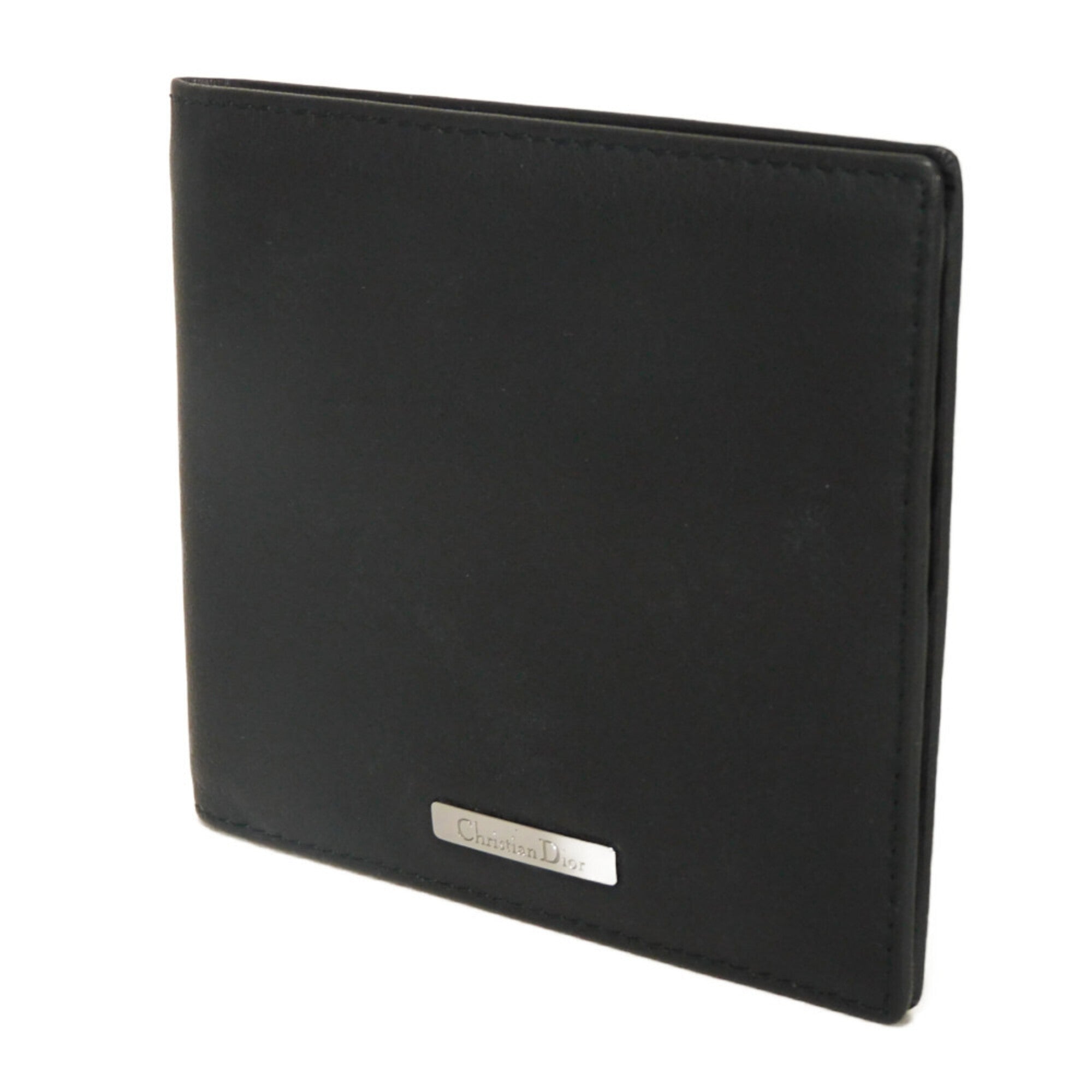 Christian Dior Black Leather Long Bill Wallet (Bi-Fold) (Pre-Owned)