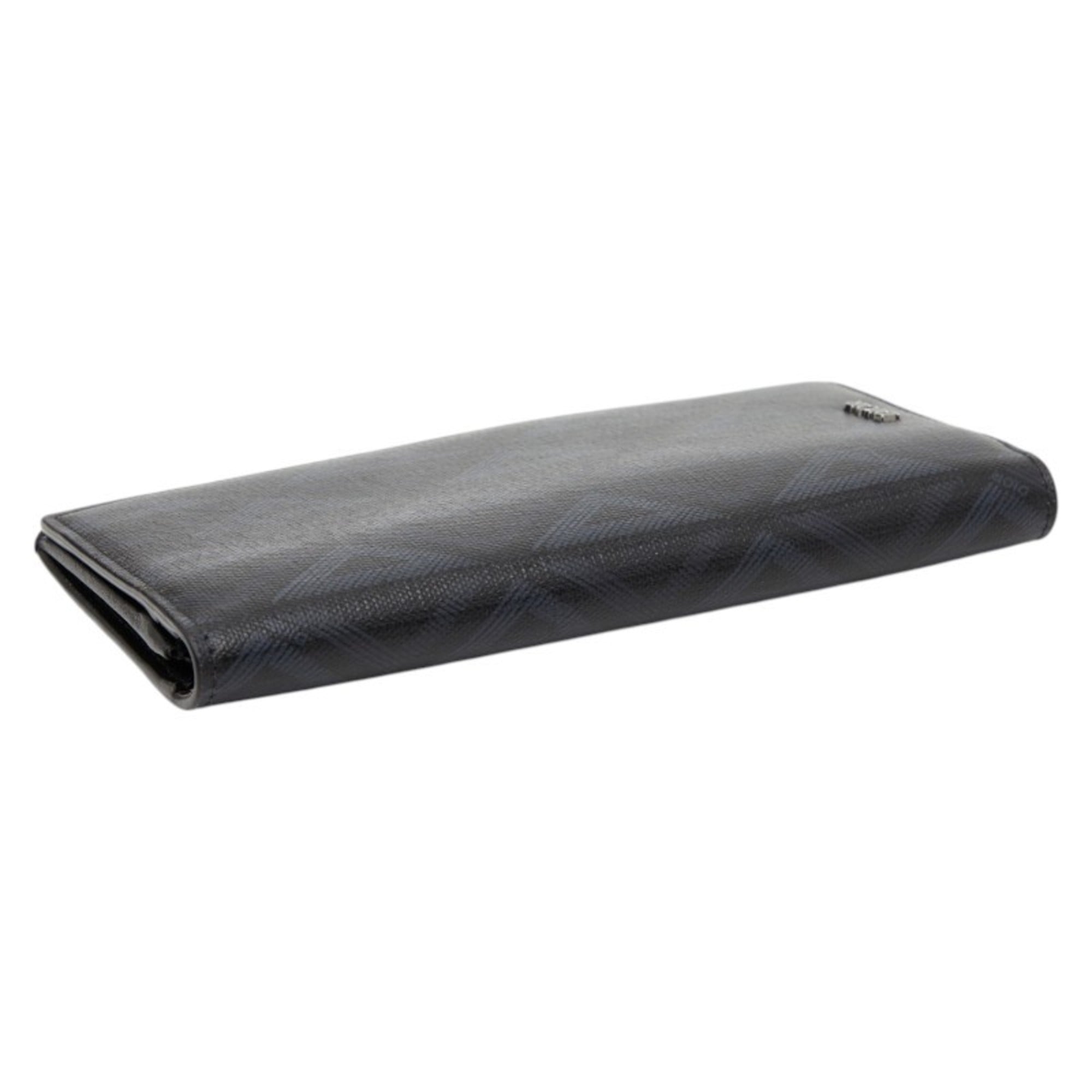 Christian Dior Black Navy Pvc Long Wallet (Bi-Fold) (Pre-Owned)