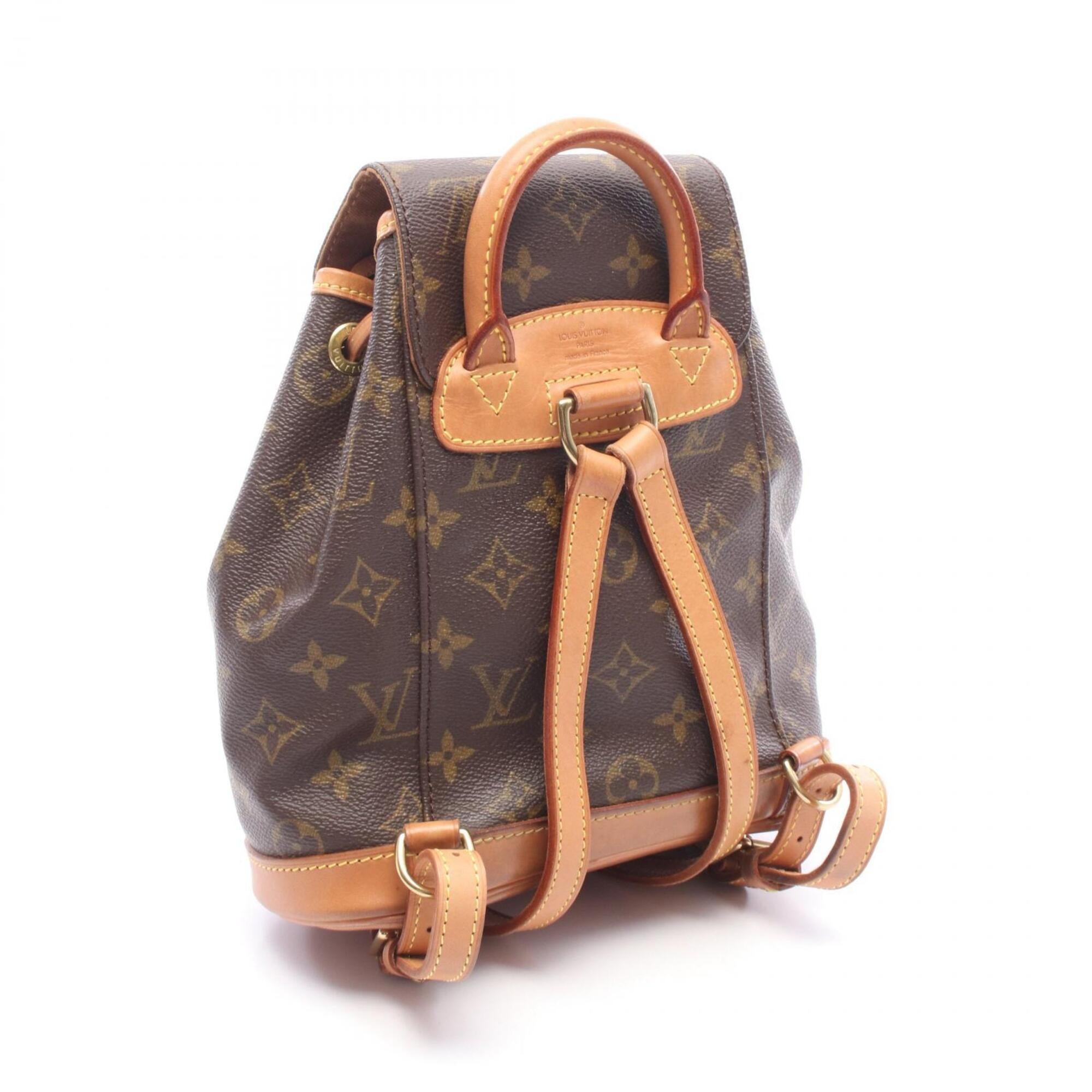 Louis Vuitton Brown Monogram Coated Canvas Leather Monogram Backpack Handbag (Pre-Owned)