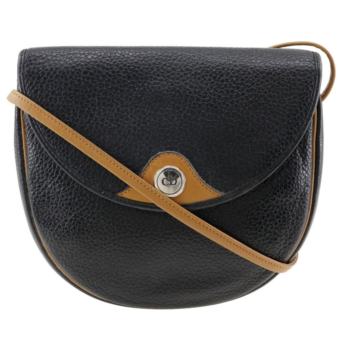 Christian Dior Black Leather Pochette Shoulder Bag (Pre-Owned)