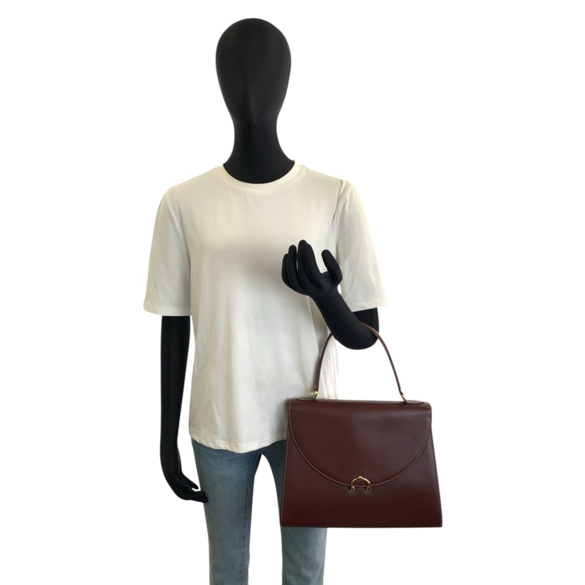 Cartier Bordeaux Leather Handbag (Pre-Owned)