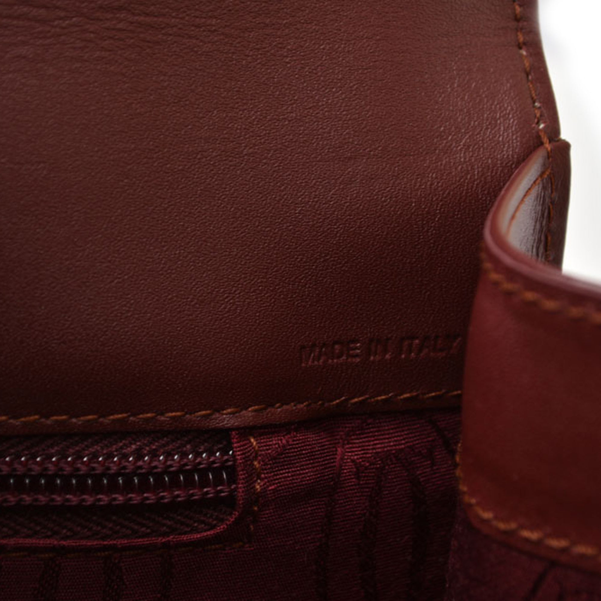 Cartier Bordeaux Leather Clutch Bag (Pre-Owned)