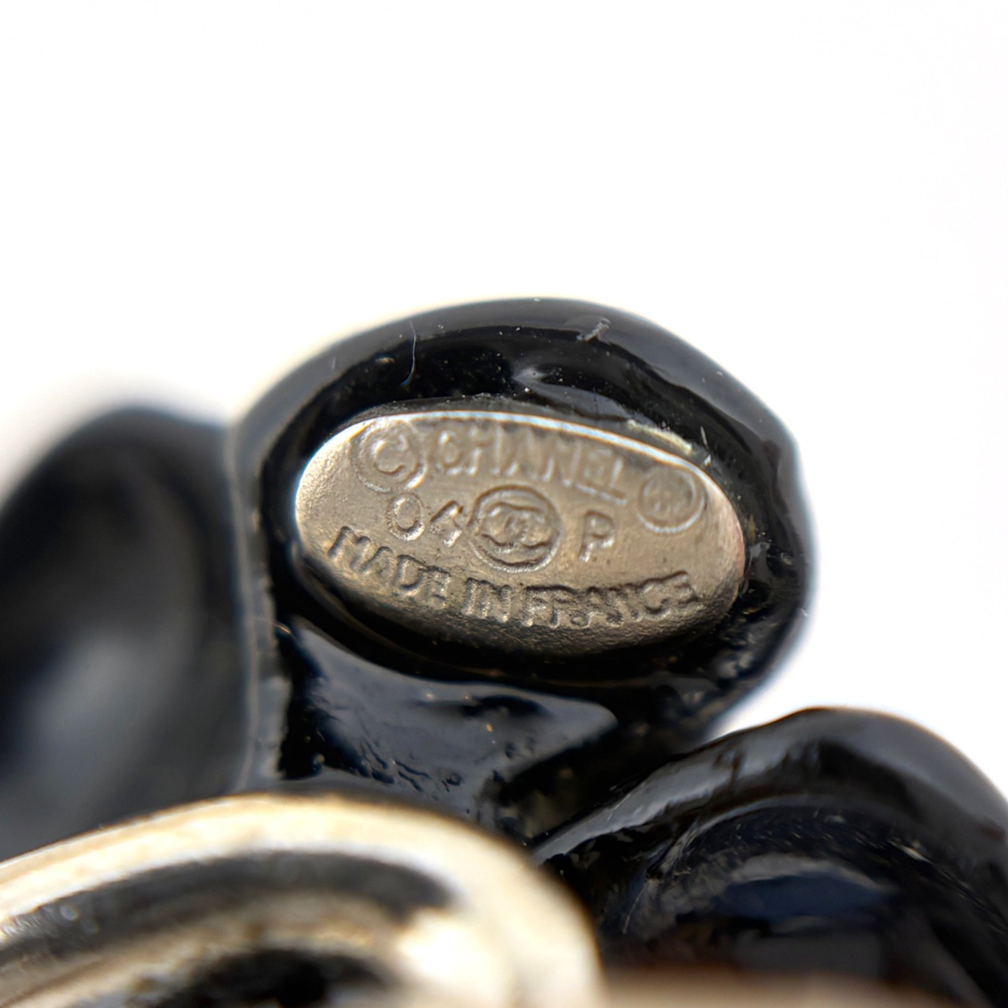 Chanel Silver Black Band Ring (Pre-Owned)