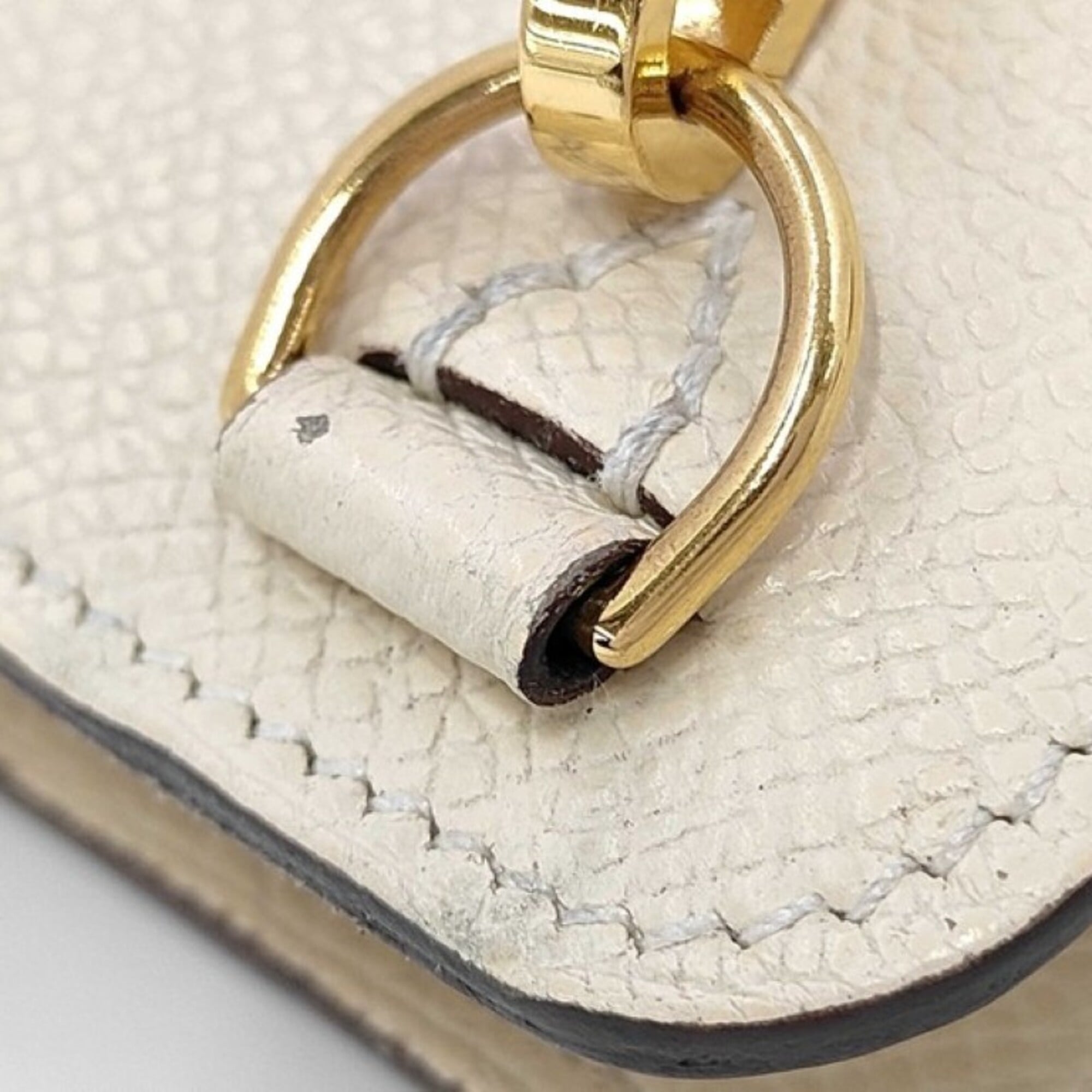 Hermes Brown White Yellow Epsom Leather Pouch (Pre-Owned)