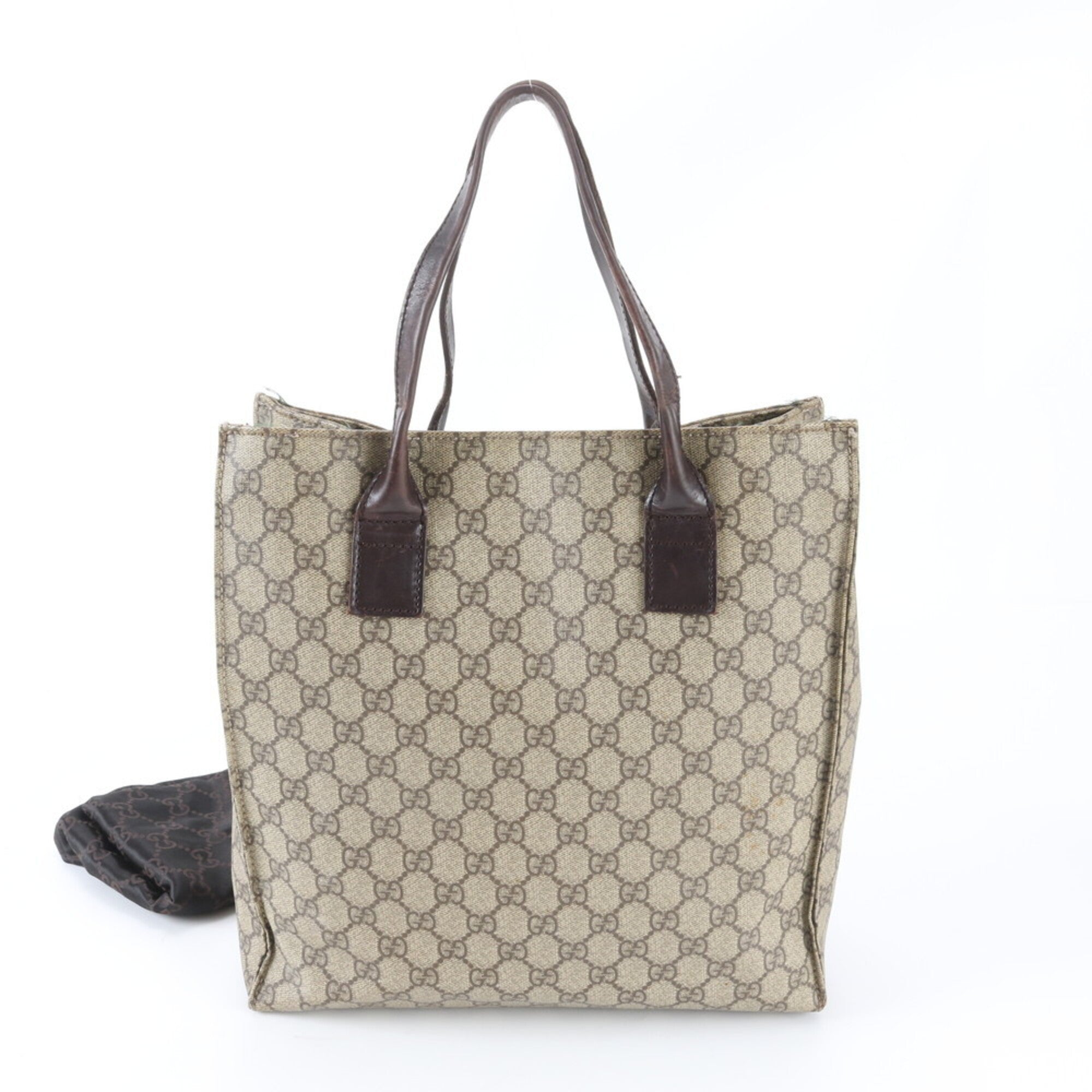 Gucci Beige Brown Gg Supreme Handbag Tote Bag (Pre-Owned)