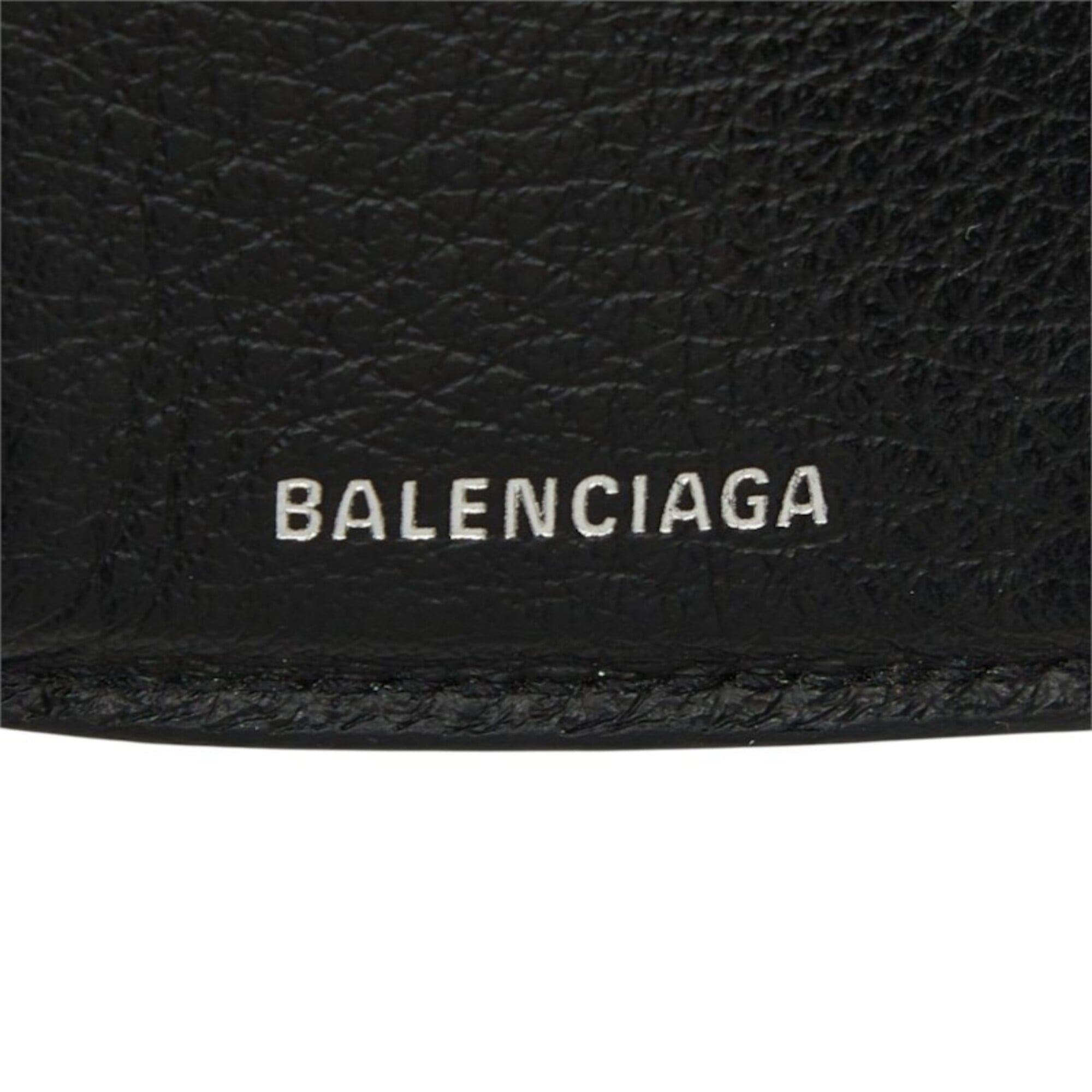 Balenciaga Silver Black Red Color Leather Wallet (Tri-Fold) (Pre-Owned)