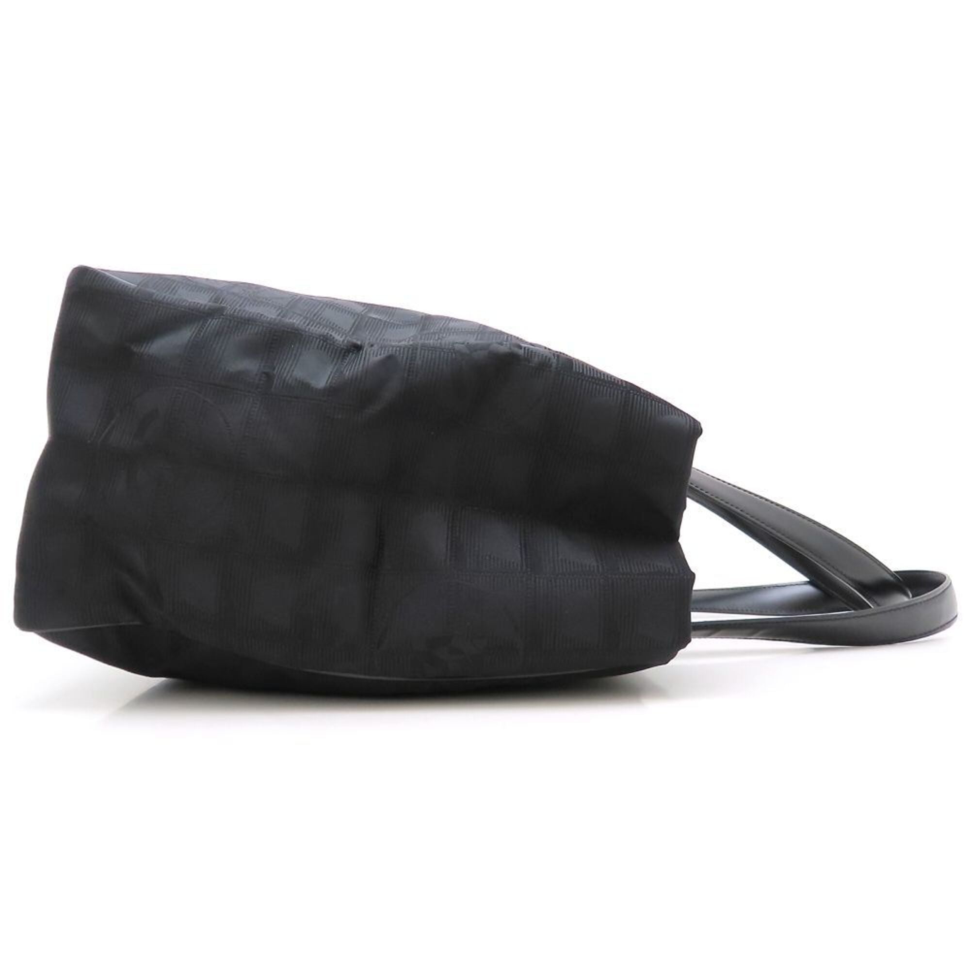 Chanel Black Nylon Leather Tote Bag (Pre-Owned)