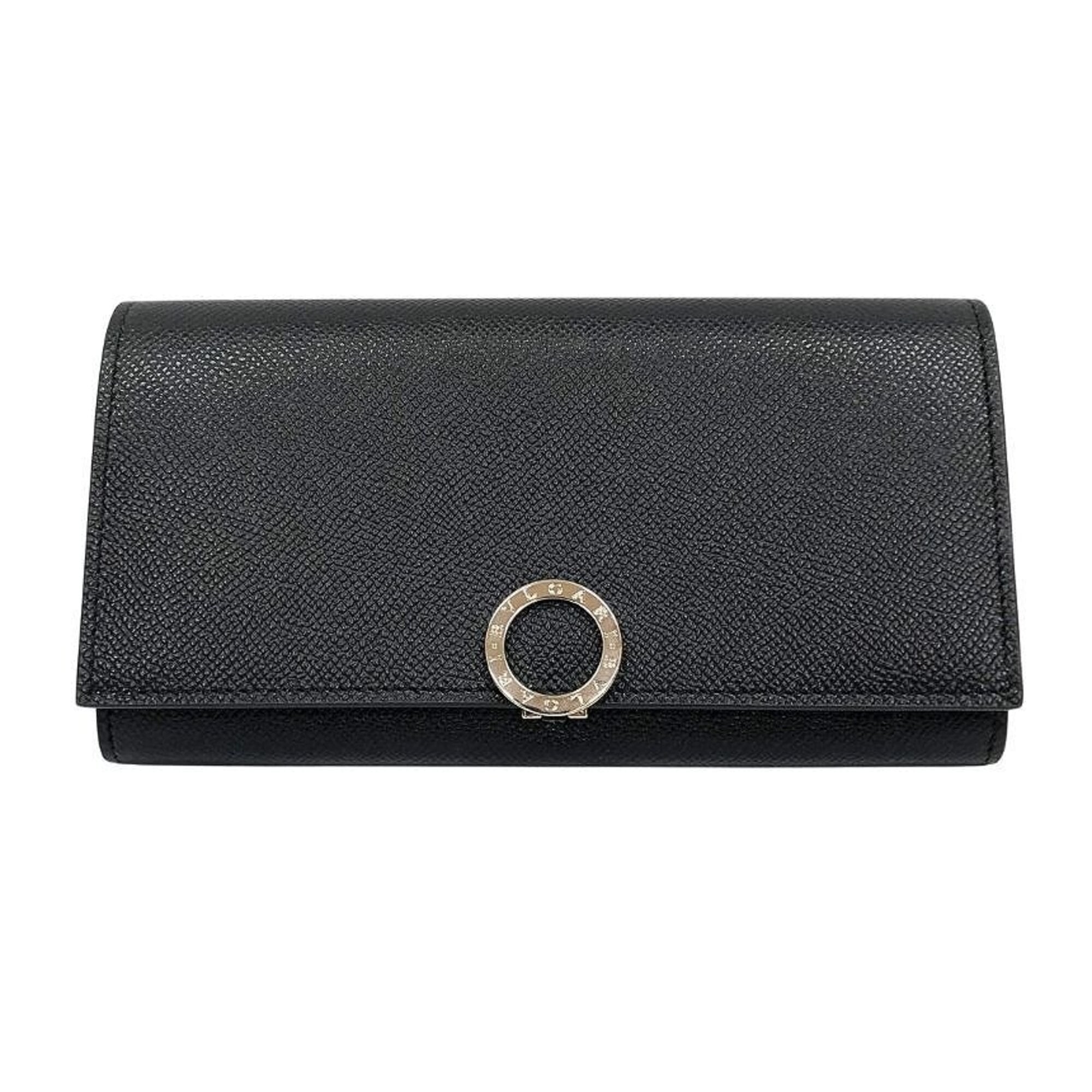 Bvlgari Black Leather Long Wallet (Bi-Fold) (Pre-Owned)