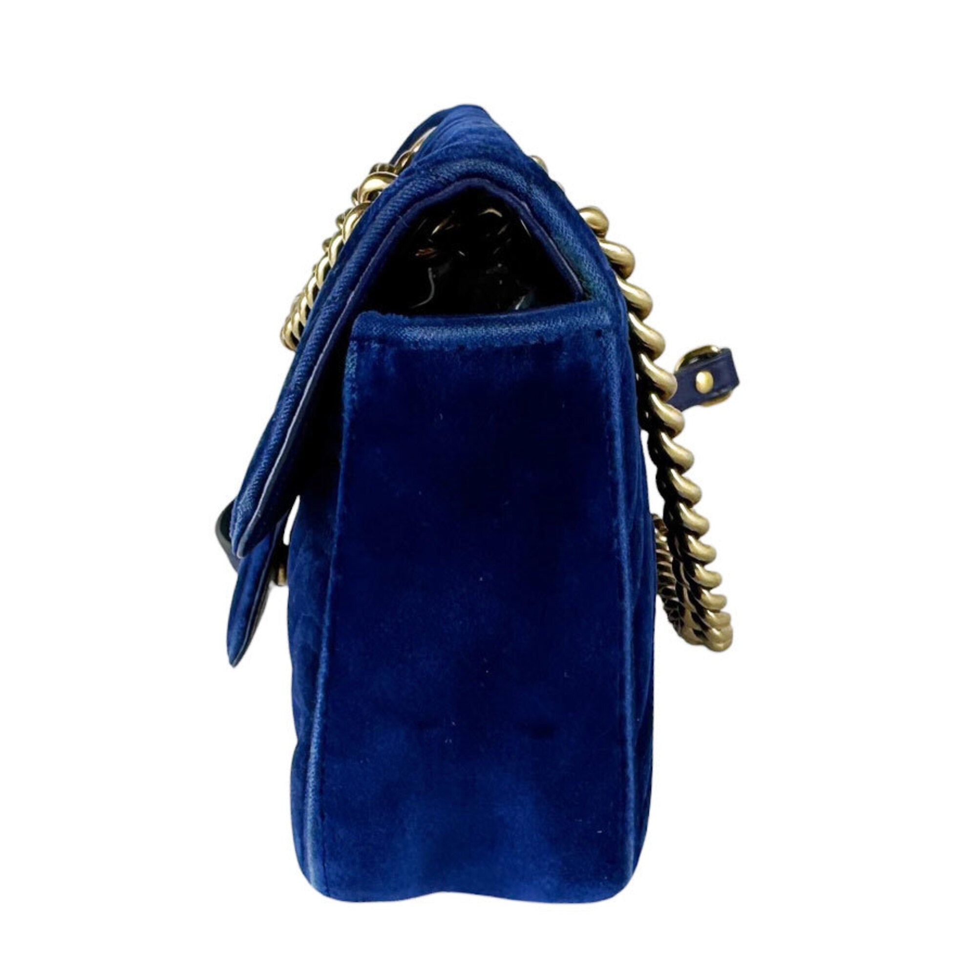 Gucci Blue Velvet Shoulder Bag (Pre-Owned)